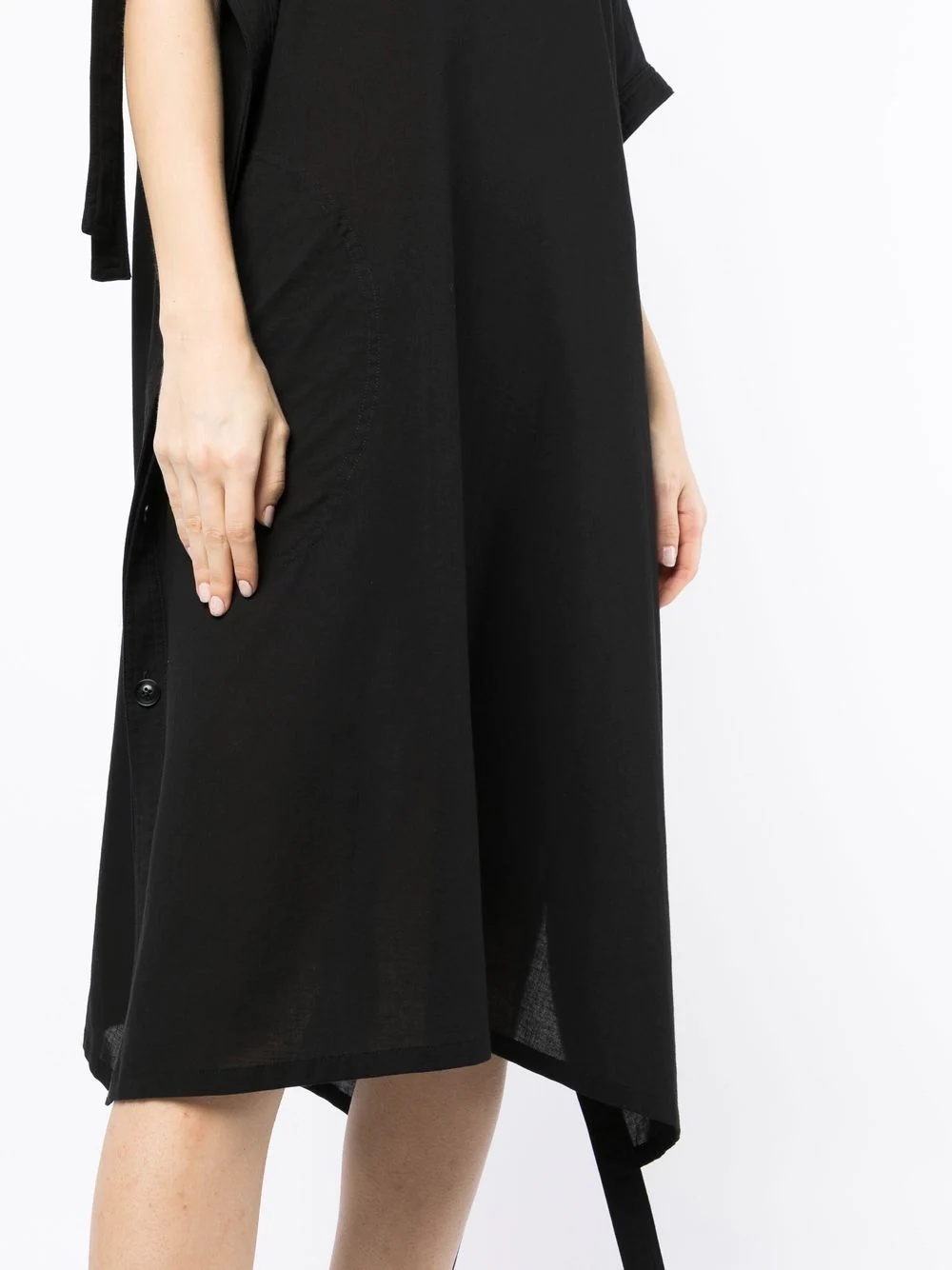 buttoned side-tie midi dress - 5