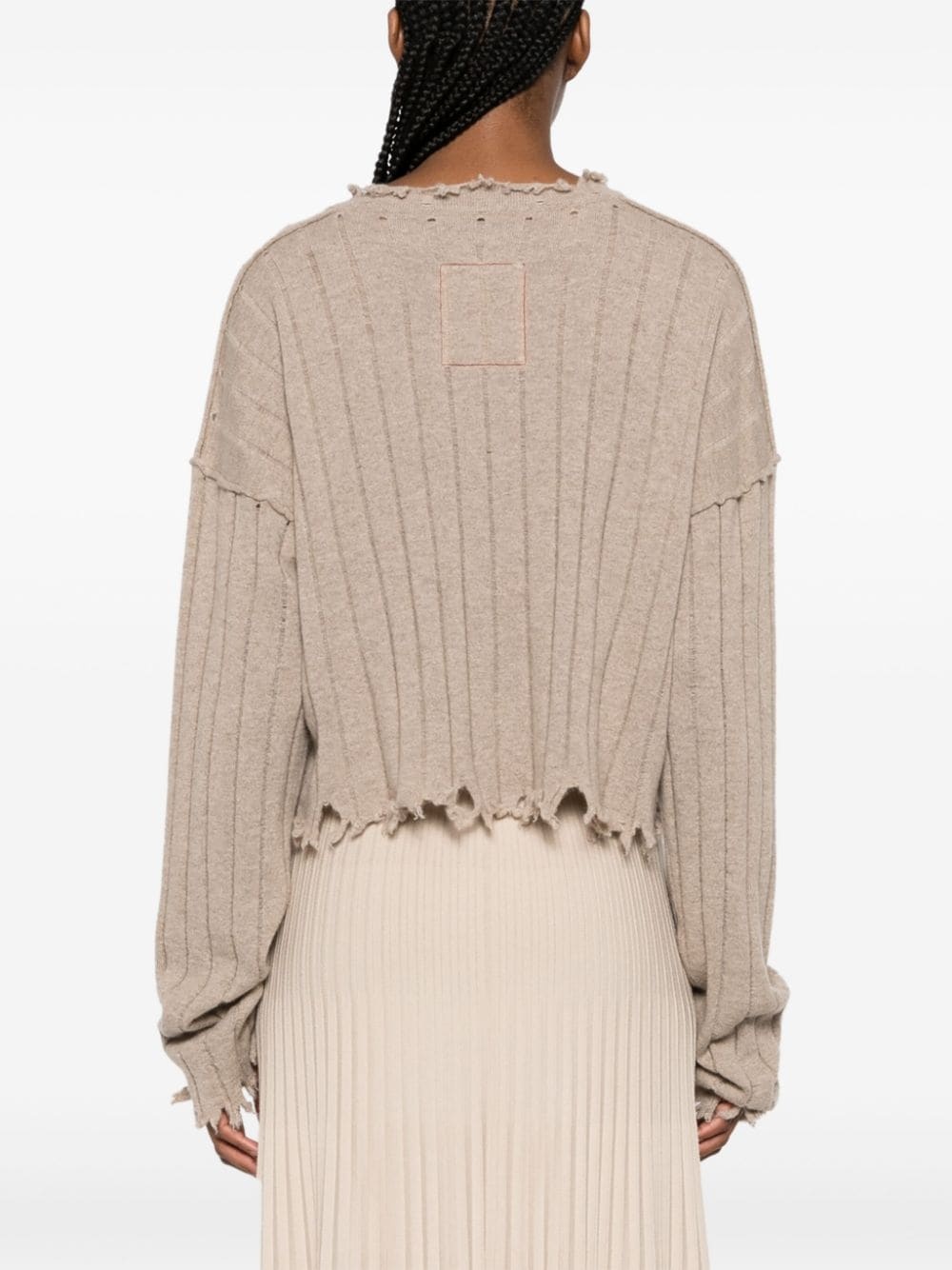 distressed-efffect cashmere jumper - 4