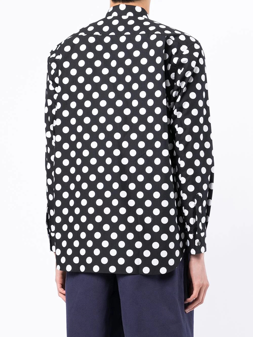 polka-dot panelled shirt - 4