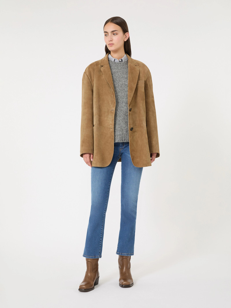 WEEKEND Max Mara Oversized suede blazer - DESERT outlook
