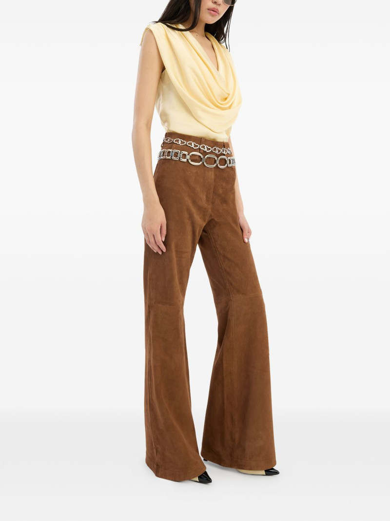 high-waisted suede trousers 3