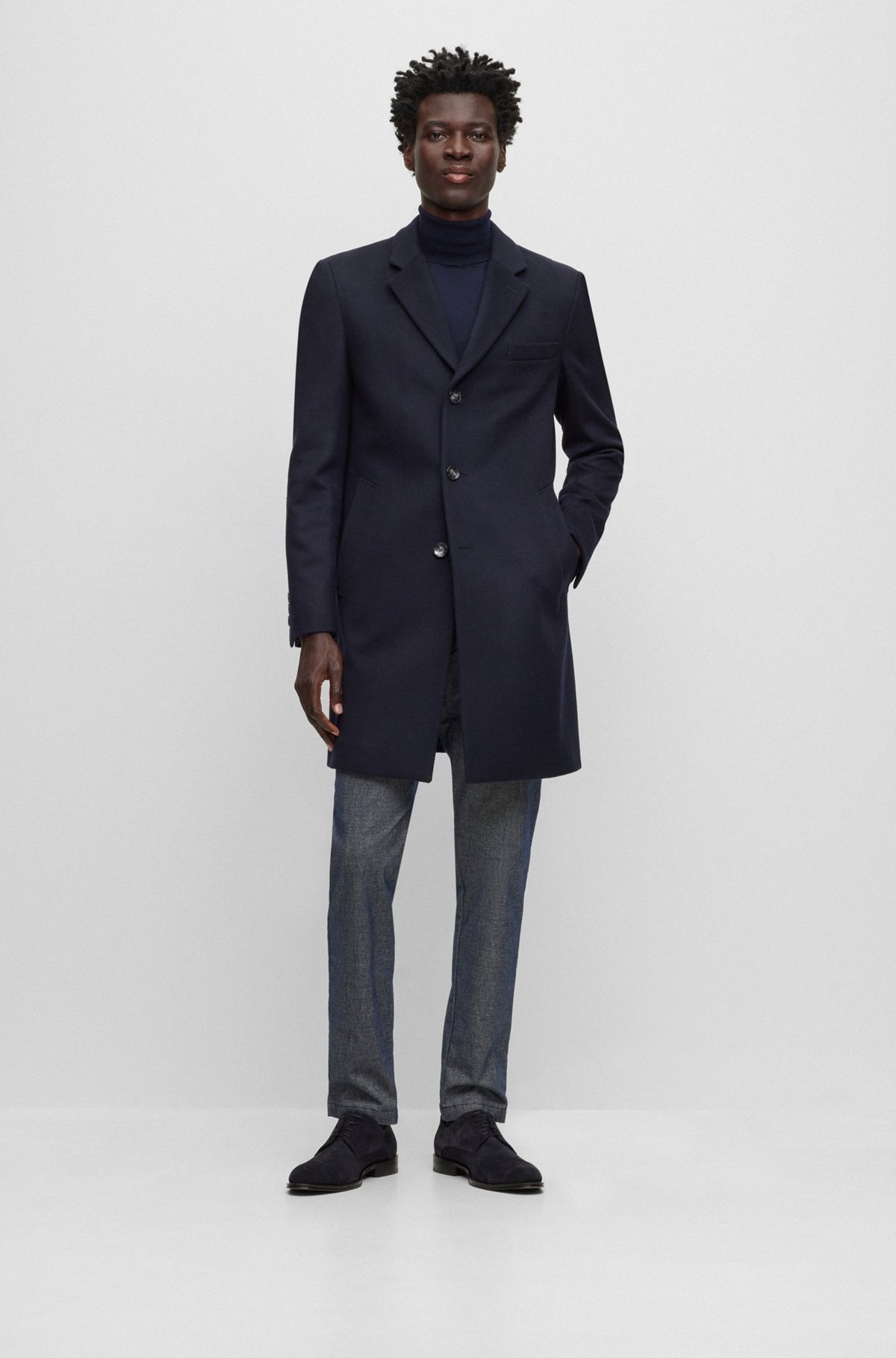 SLIM-FIT COAT IN VIRGIN WOOL AND CASHMERE - 2