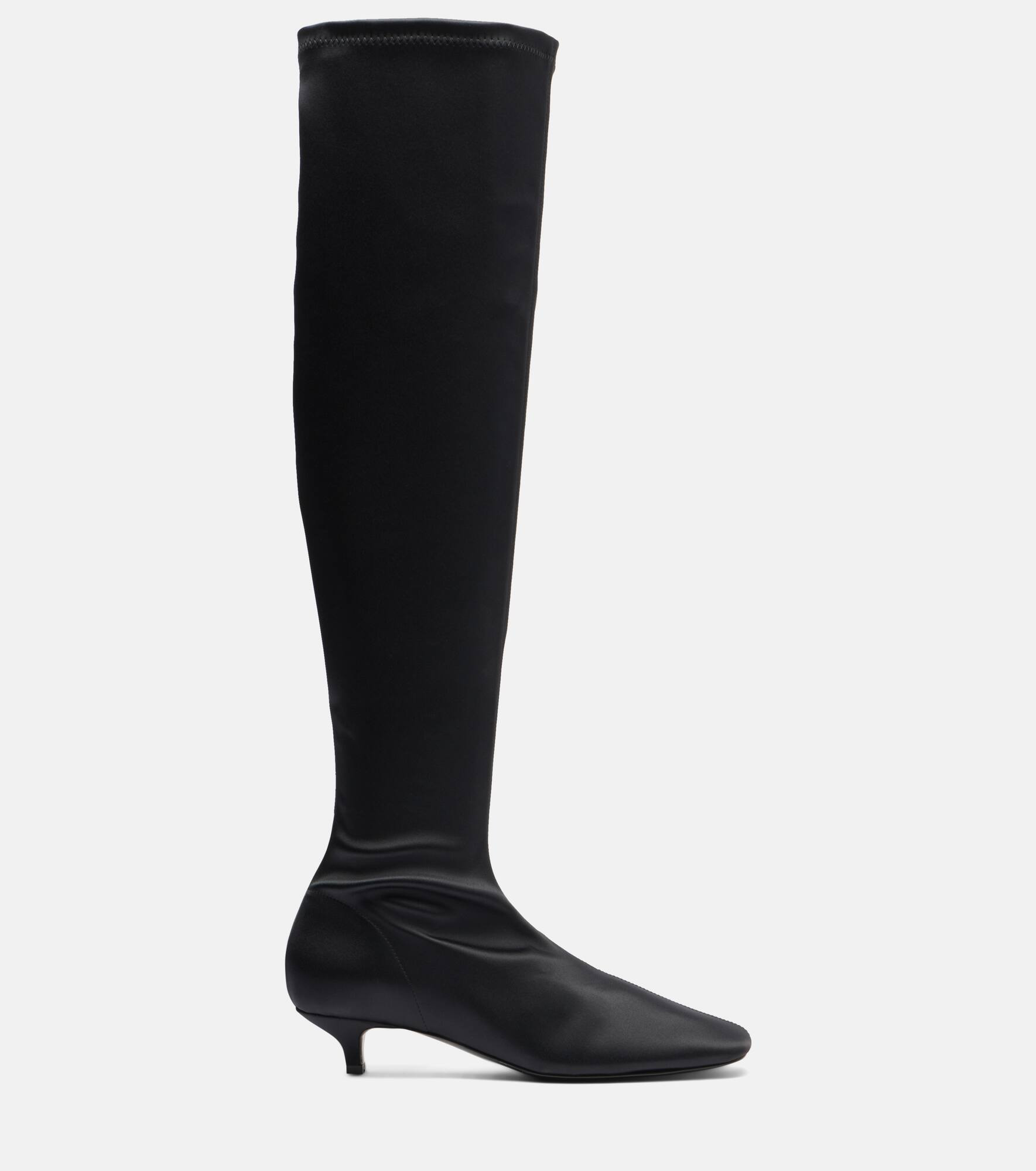 Satin knee-high boots - 4
