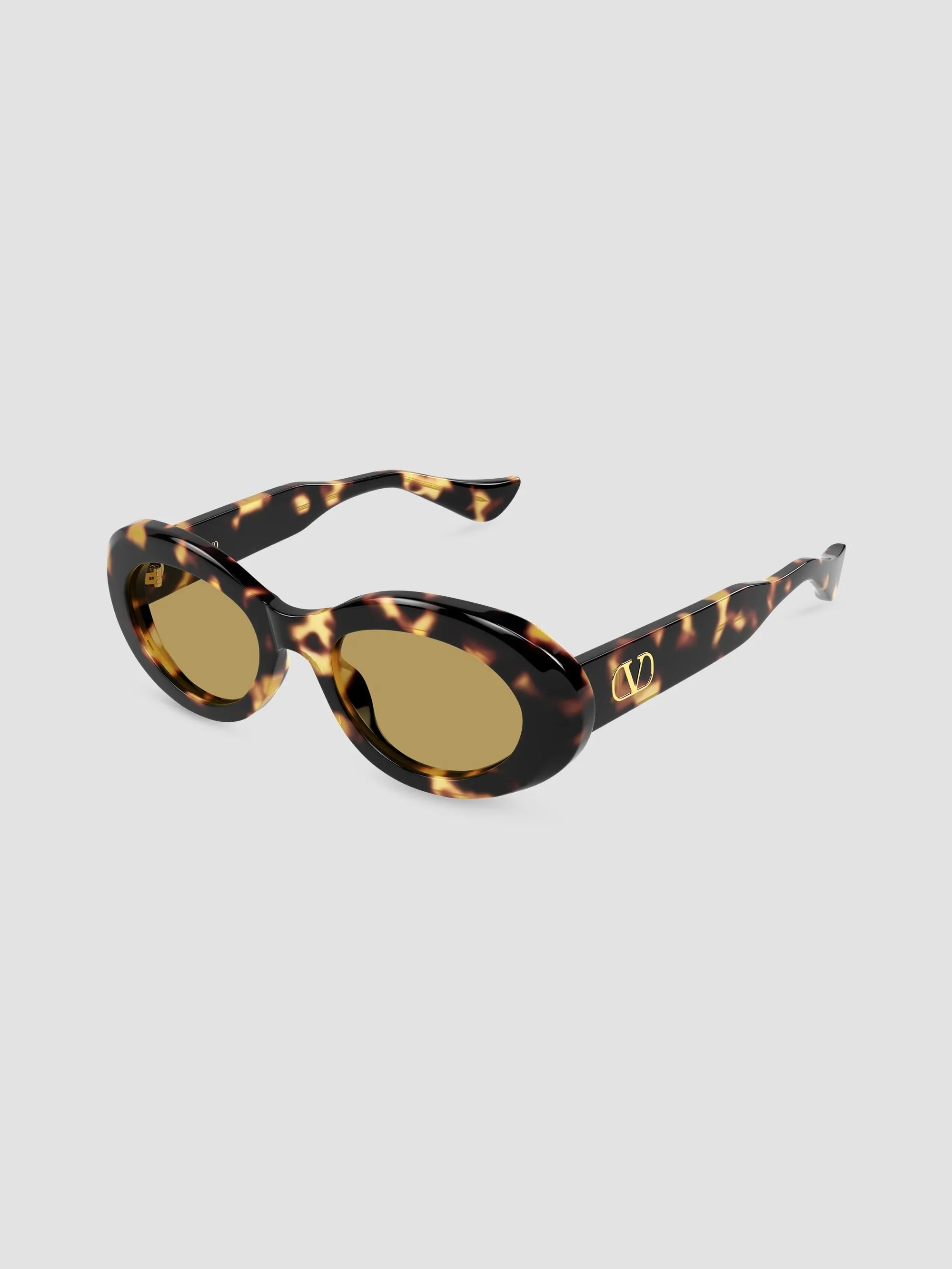 Women's VLogo 50MM Icon Oval Sunglasses - Havana - 1
