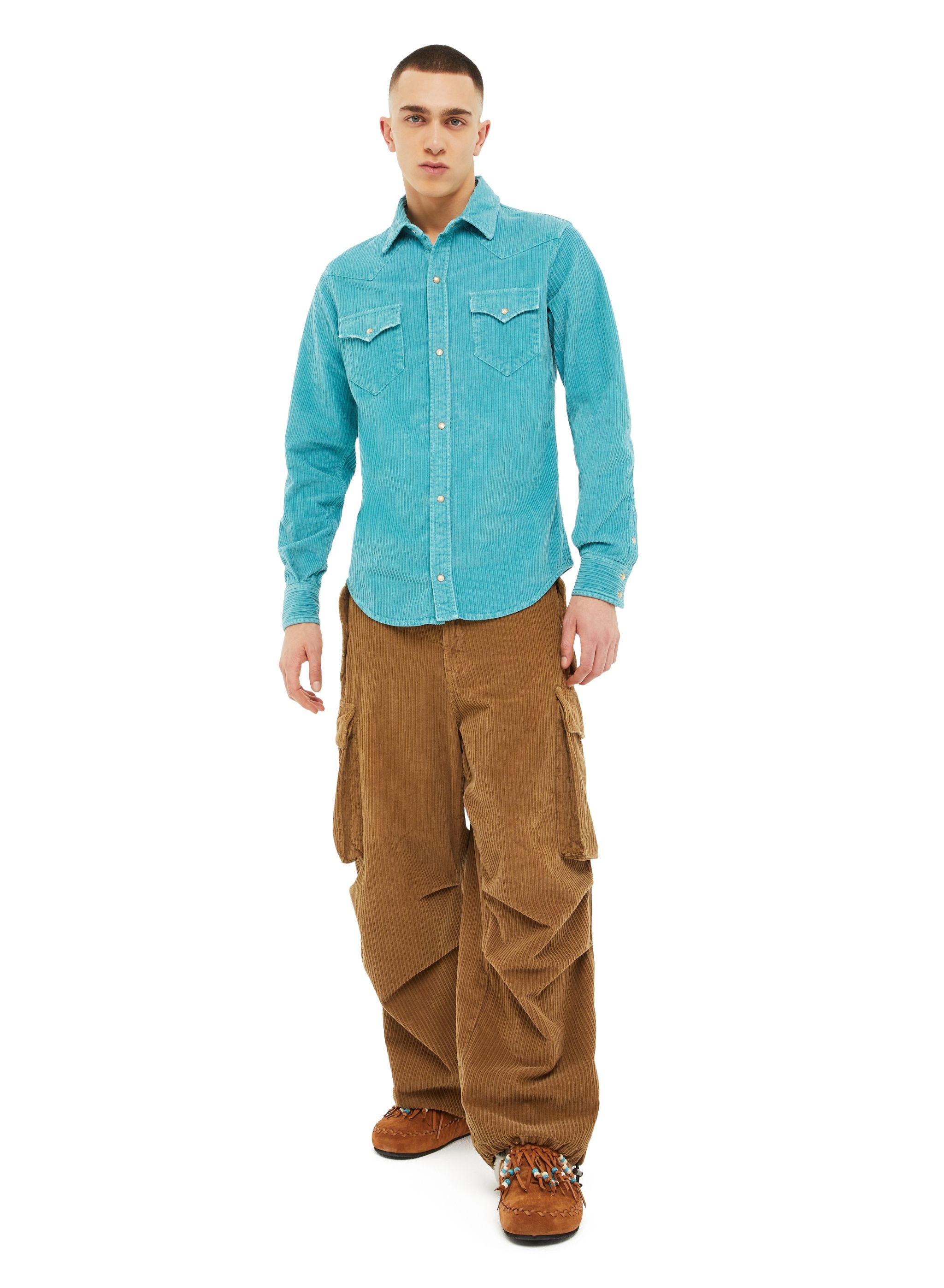 Velvet Corduroy Pockets Shirt - 2