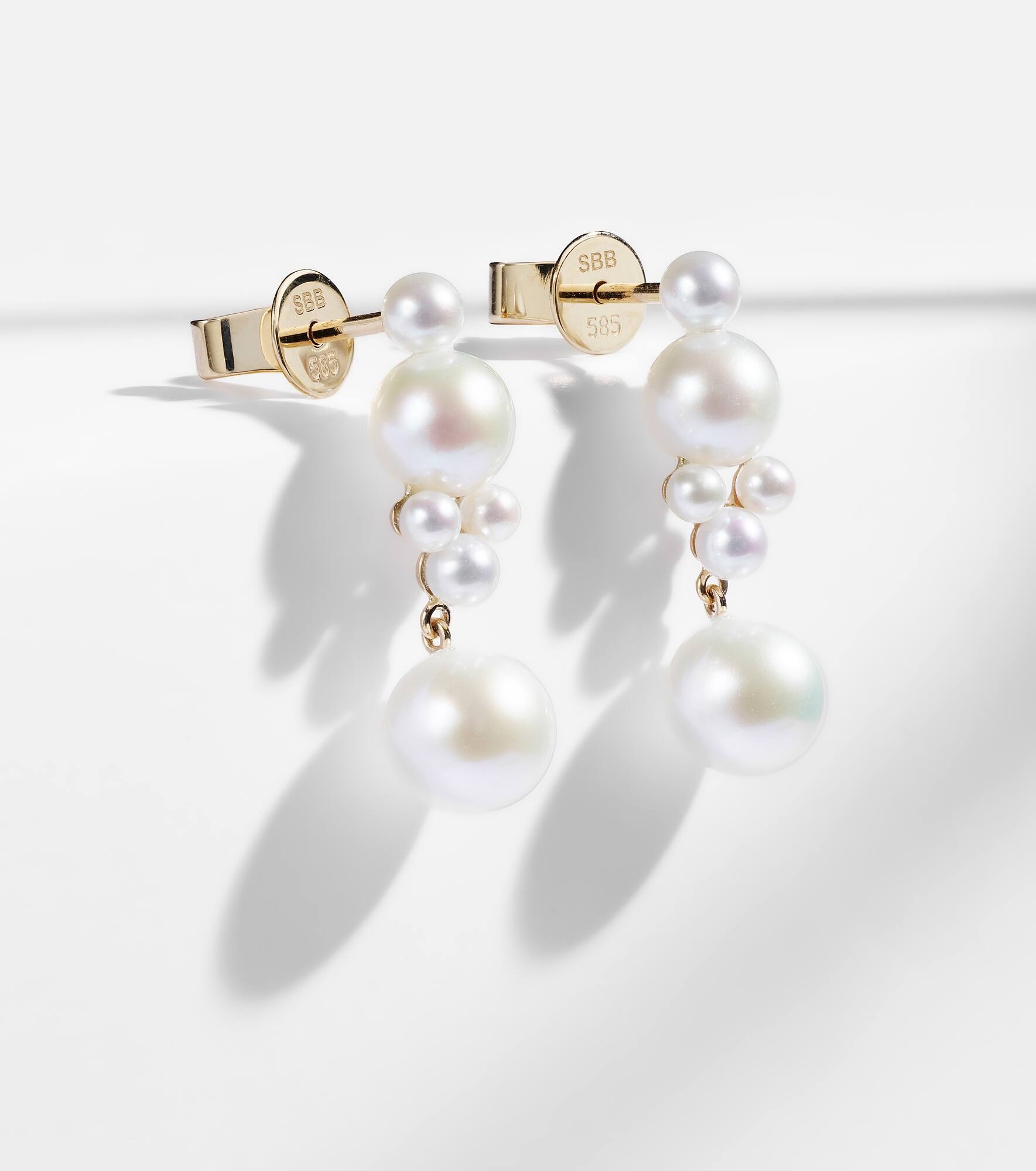 14k gold earrings with freshwater pearls - 5