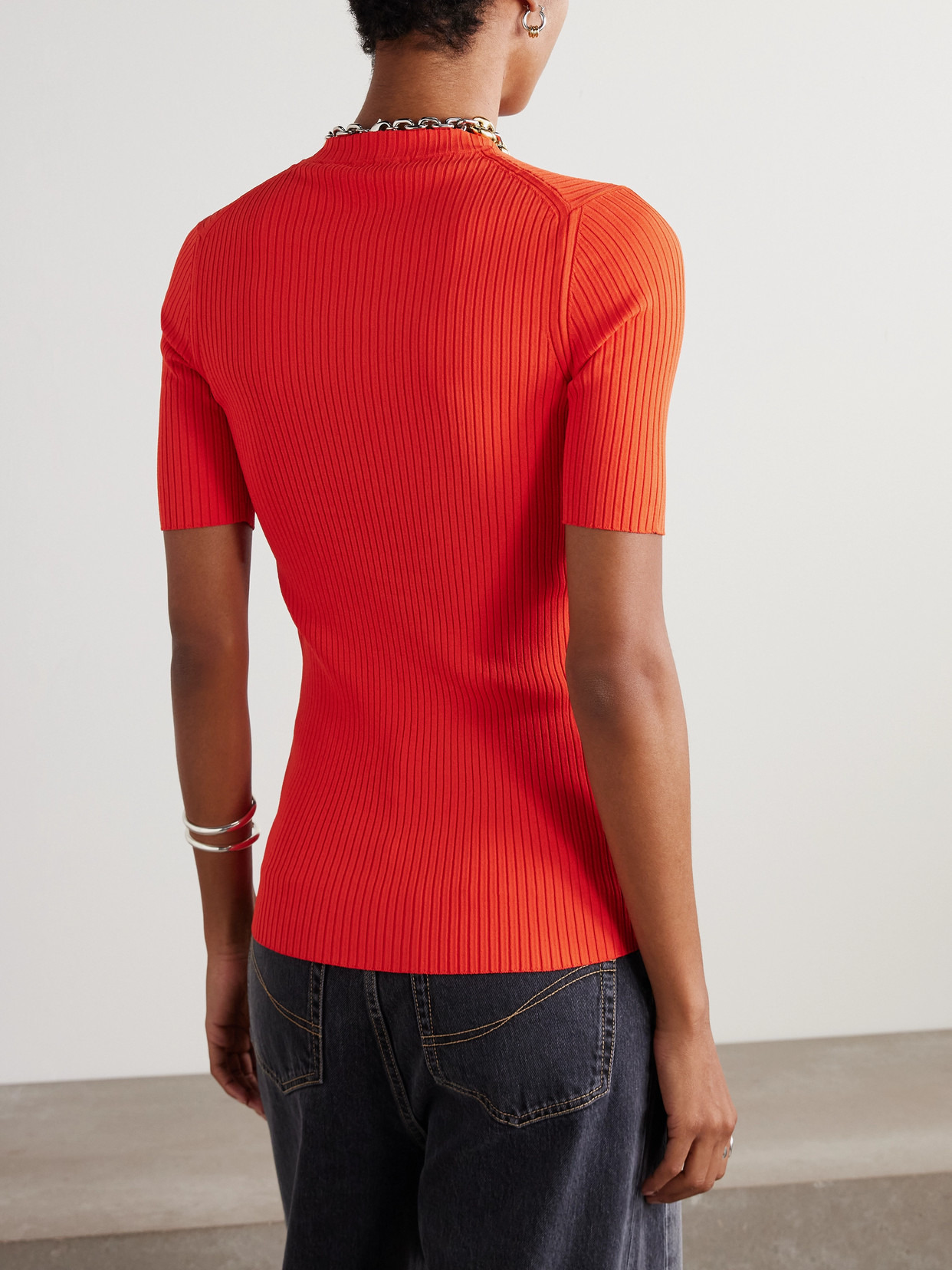 Ribbed-knit T-shirt - 3