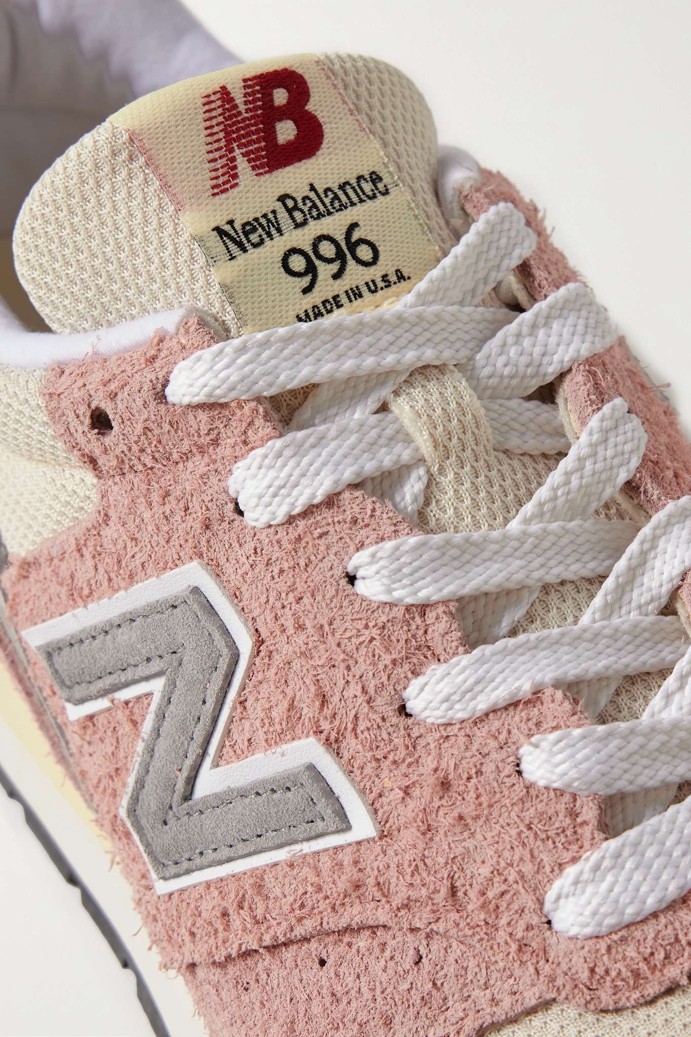 New Balance 996 leather-trimmed suede and mesh sneakers | REVERSIBLE