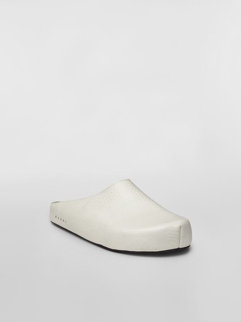 Marni UNISEX SANDAL IN WHITE GRAINY CALFSKIN LEATHER outlook