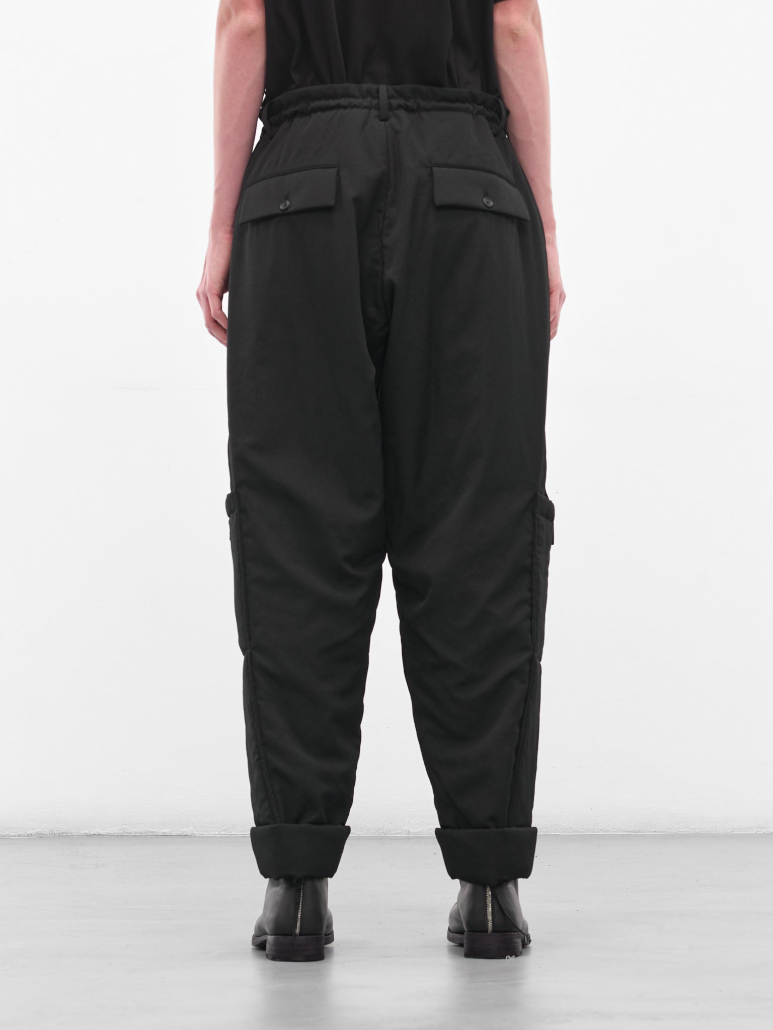 Black Relaxed Drawstring Trousers - 3