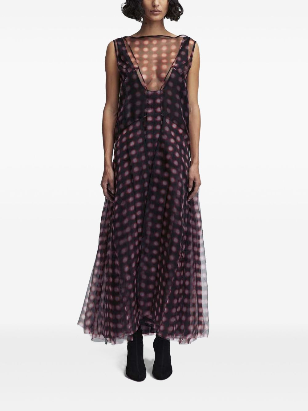 translucent-design dress - 2