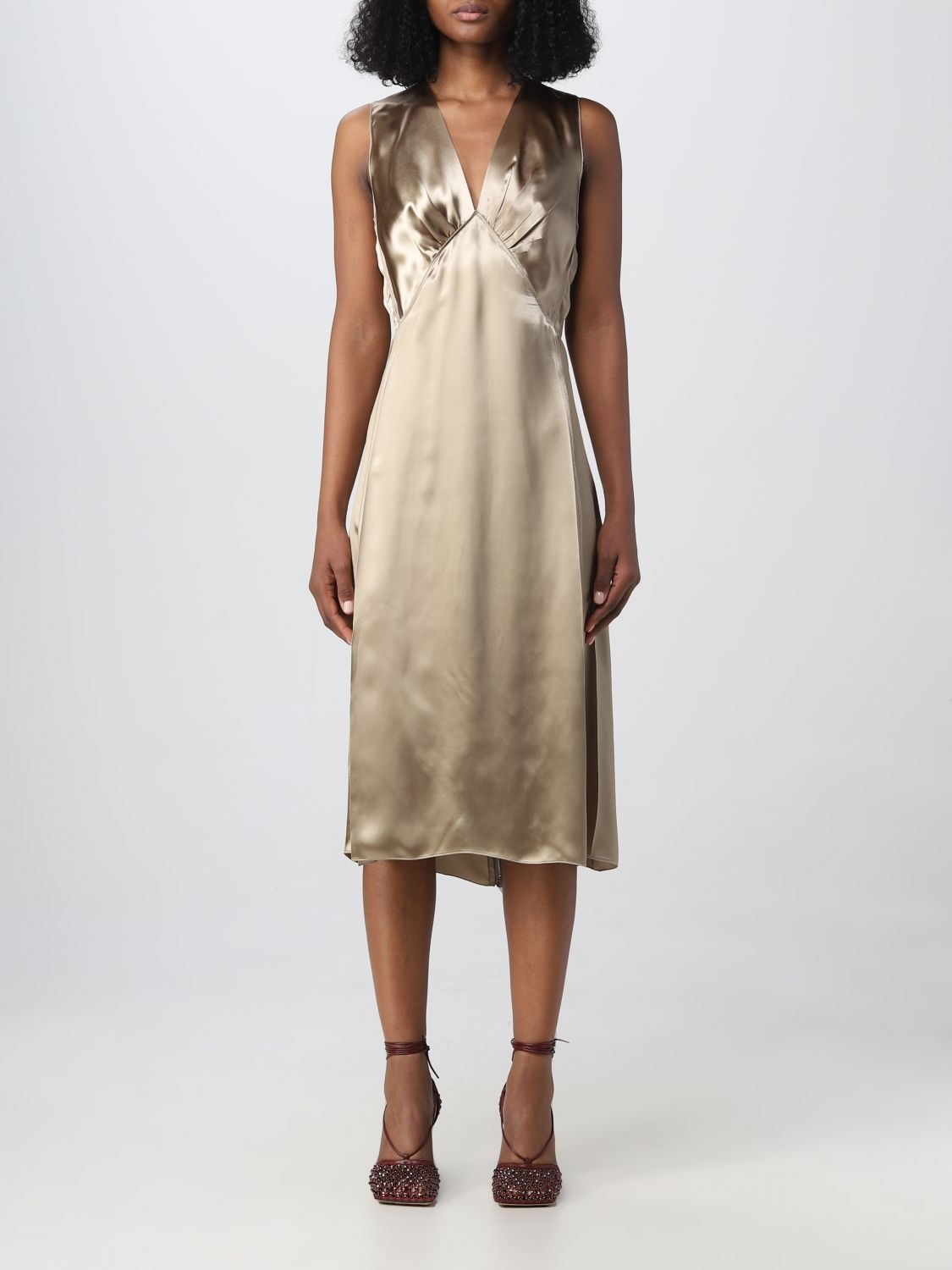 【関税&送料込】Bottega Veneta Satin Dress Bottega Veneta fluid satin dress | REVERSIBLE