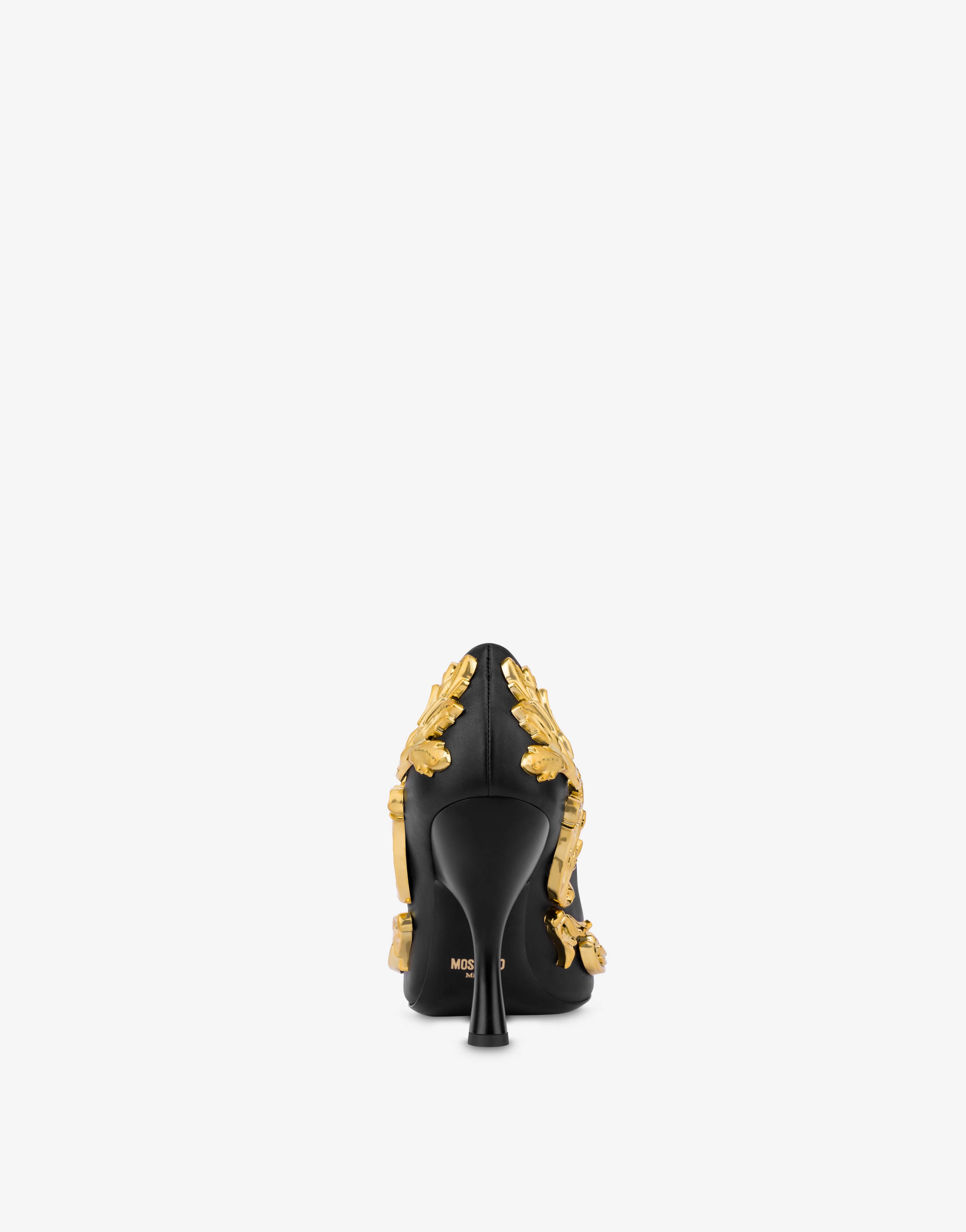 BAROQUE FLOURISH DETAILS CALFSKIN COURT SHOES - 3