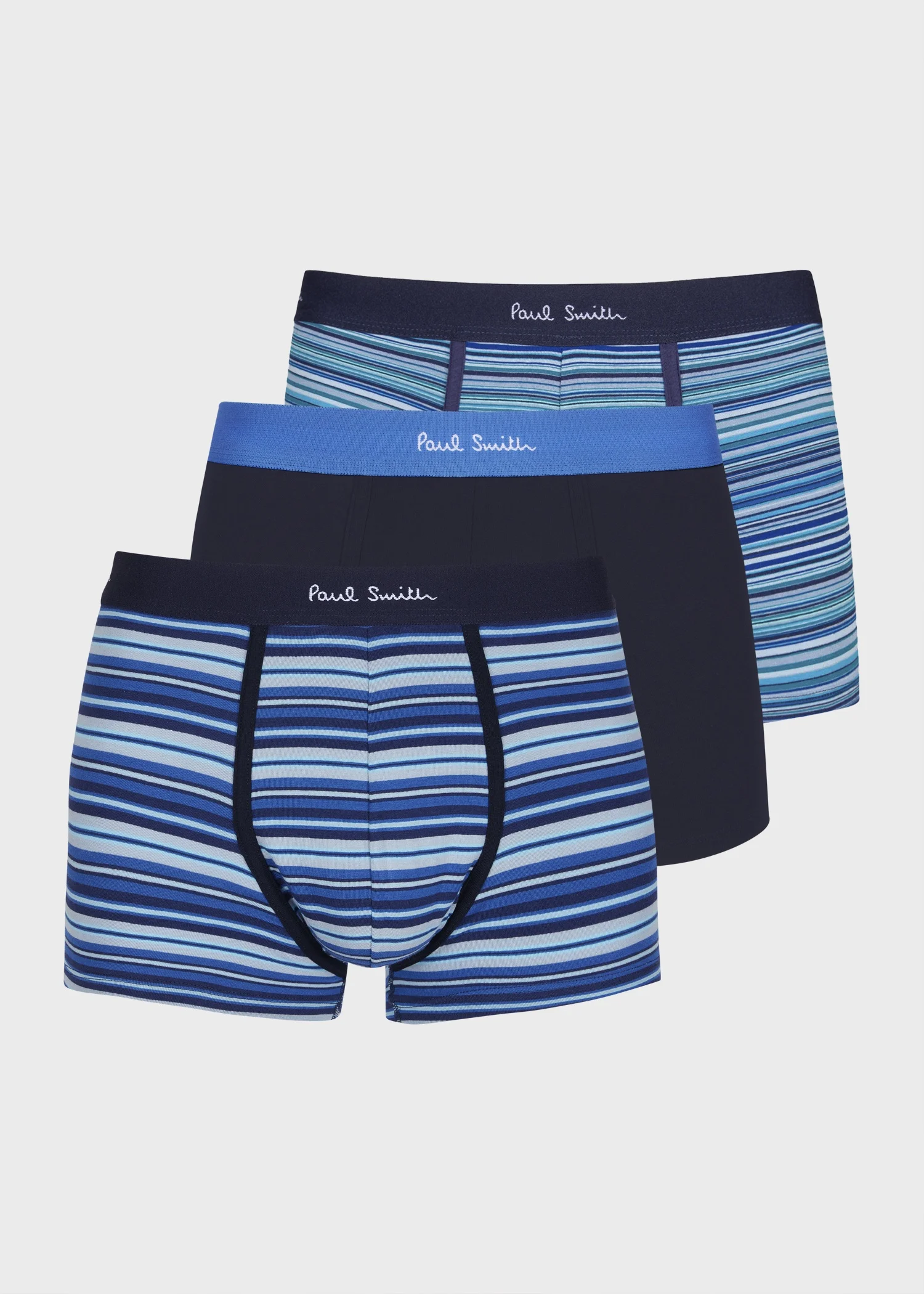 Blue 'Signature Stripe' Three Pack Boxer Briefs - 1