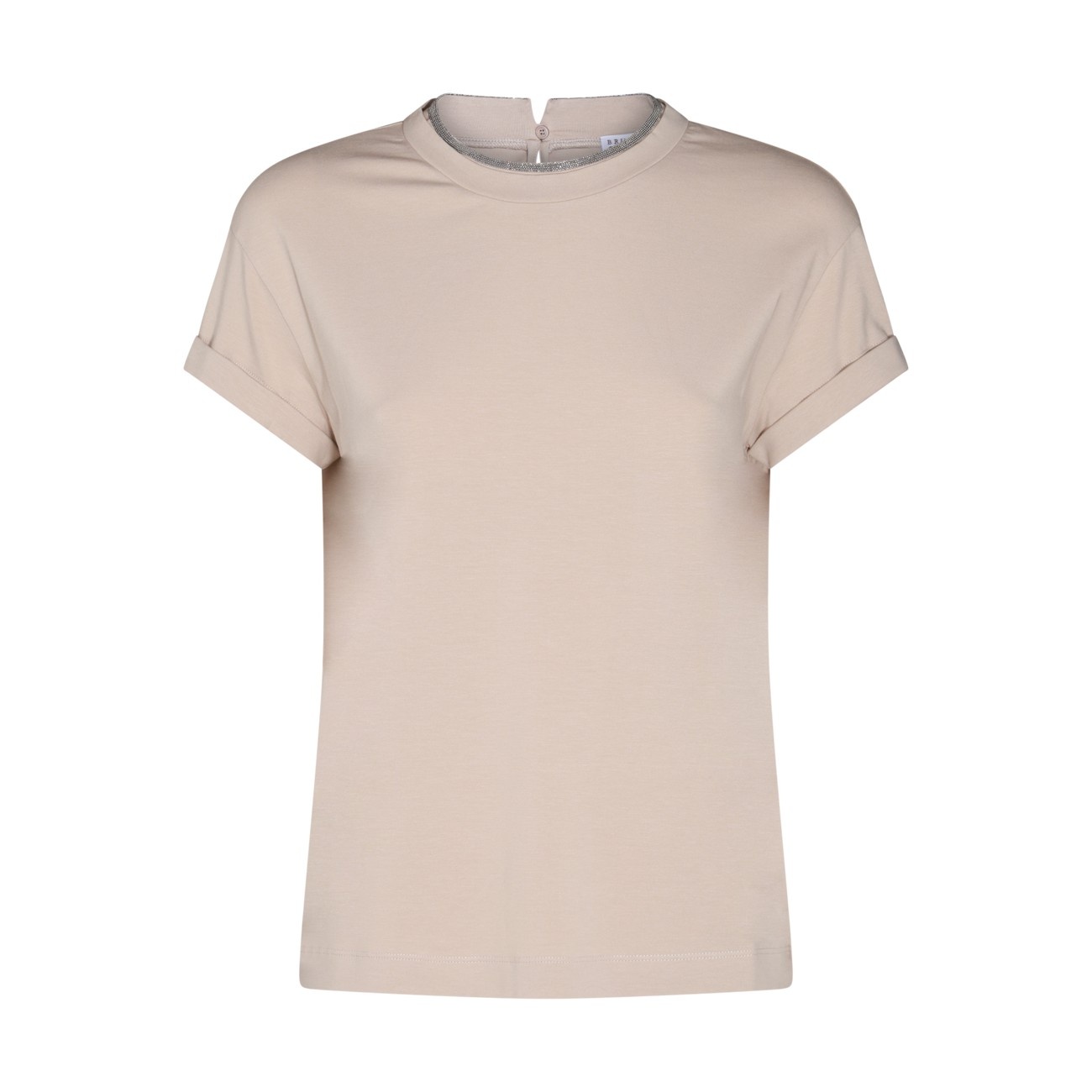 Tシャツ・カットソー BRUNELLO CUCINELLI Woman T-Shirt Beige MPT18BD200 C8539 Brunello Cucinelli T Shirt Woman Beige – Modishus