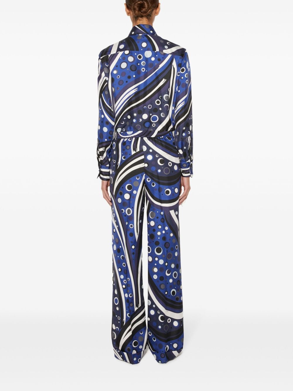 fontane-print silk trousers - 4