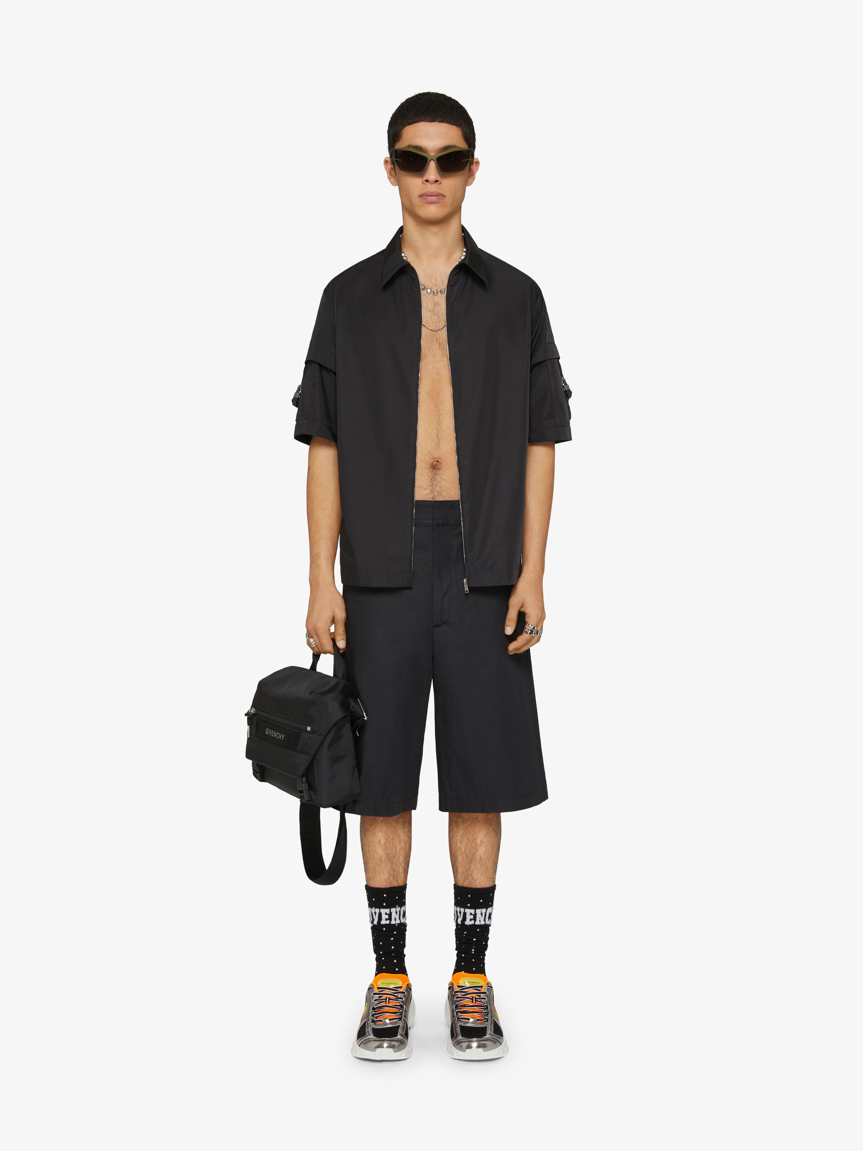 BOXY FIT ZIPPED SHIRT IN TECHNICAL FABRIC WITH BUCKLES - 2