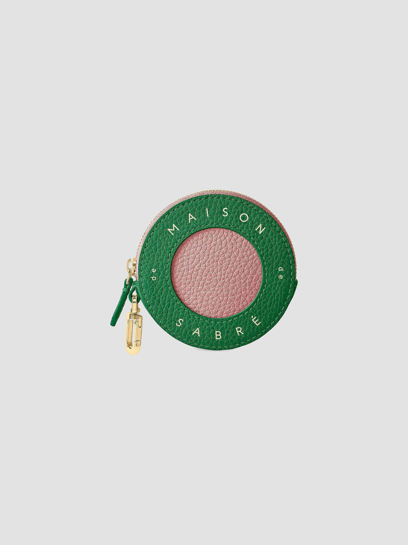 Women's Leather Coin Purse - Emerald Lily 1