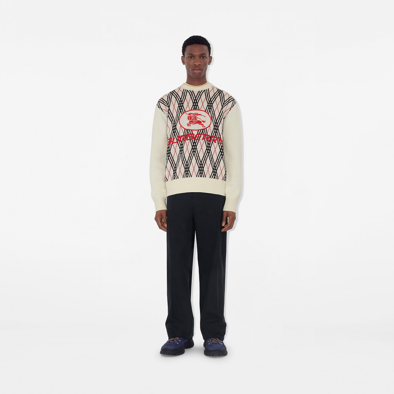 Burberry Argyle Check Wool Blend Sweater outlook
