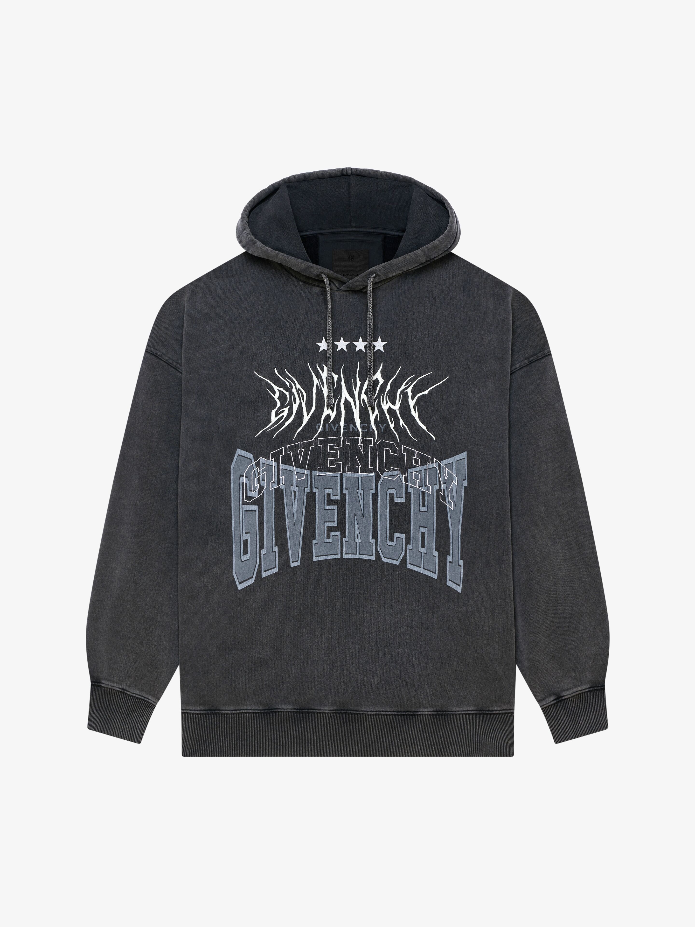SLIM FIT HOODIE IN EMBROIDERED FELPA - 1