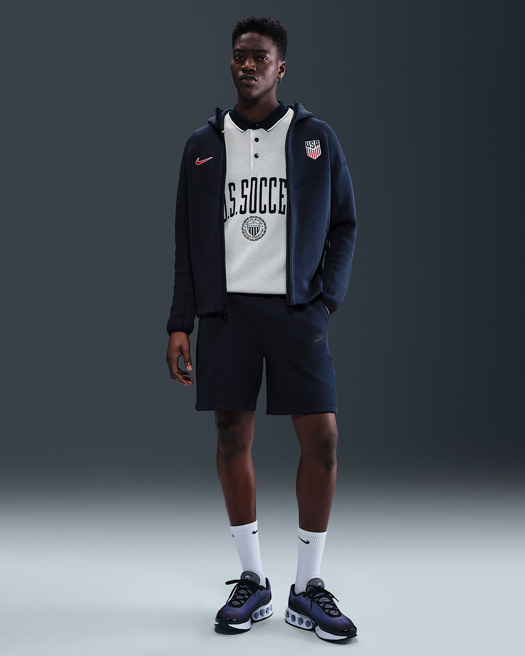 USMNT Tech Windrunner Men's Nike Soccer Fleece Full-Zip Hoodie - 4