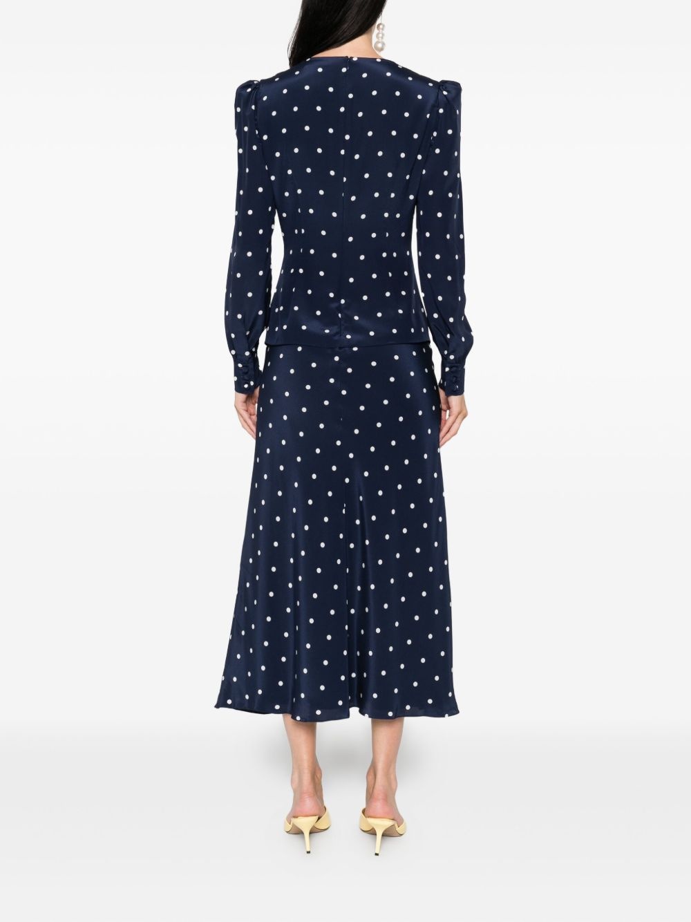 polka dot-print midi dress - 4