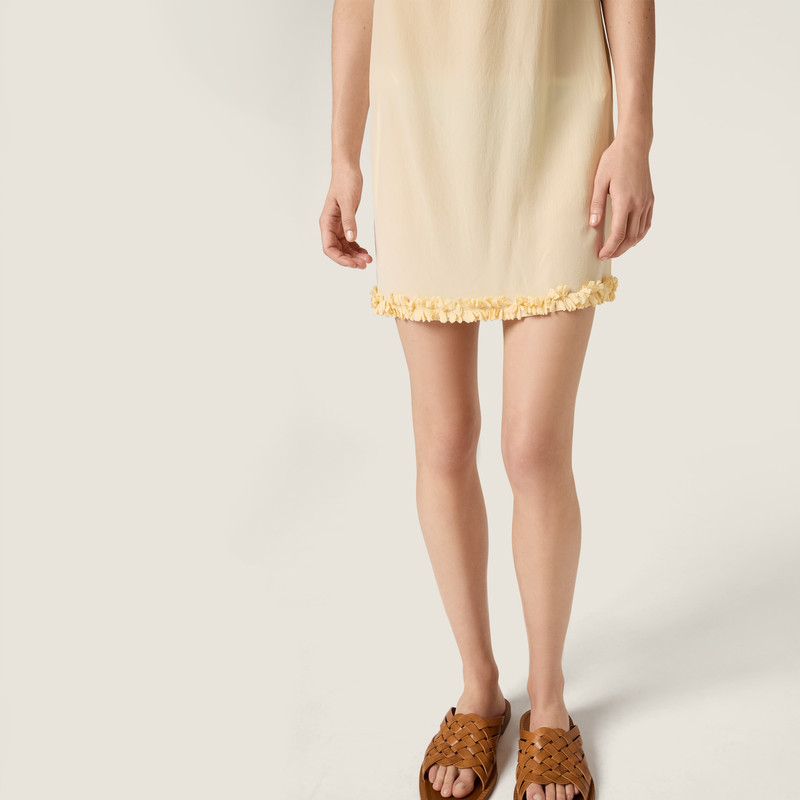 Embroidered marocain crepe dress 5