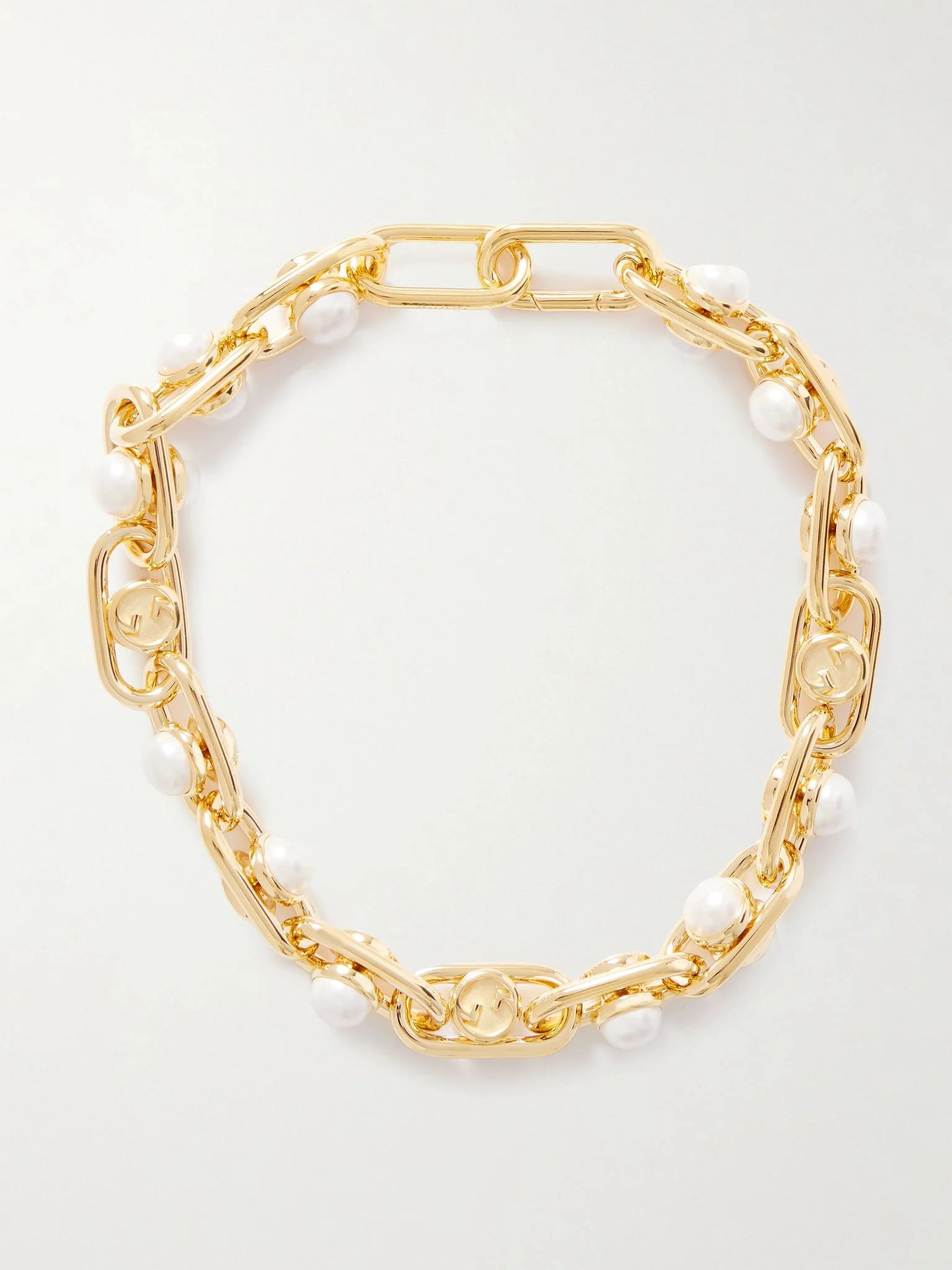 Gold-tone faux pearl necklace Gold - 1