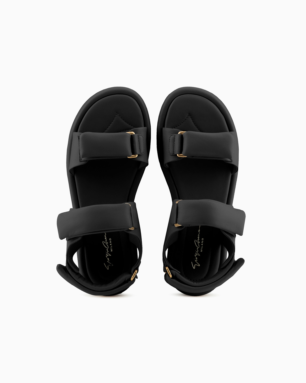 Padded nappa-leather flat sandals - 3