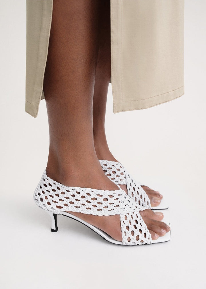 The Leather Crochet Sandal white - 2