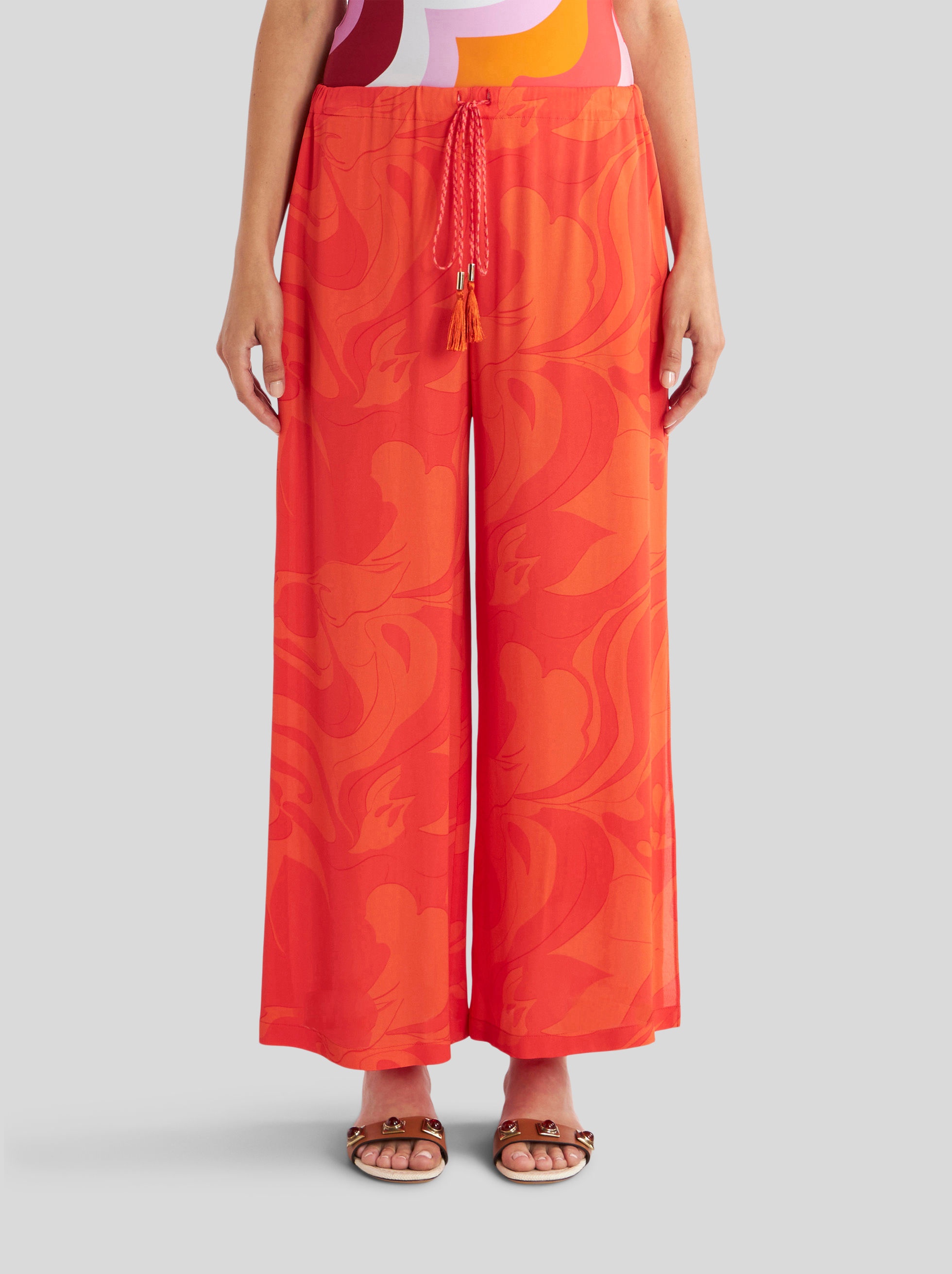 TROUSERS WITH FLORAL WAVES - 2
