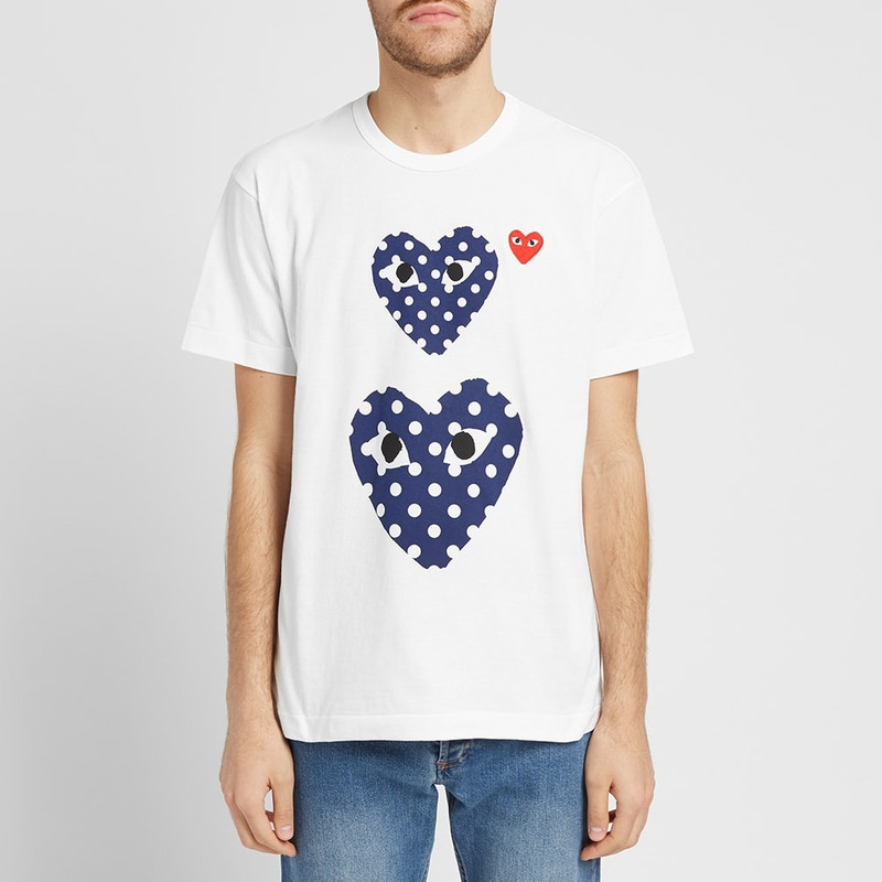 Comme des Garçons Play Comme des Garcons Play Polka Dot Twin Heart Tee outlook