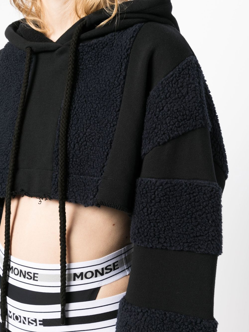panelled cropped hoodie - 5