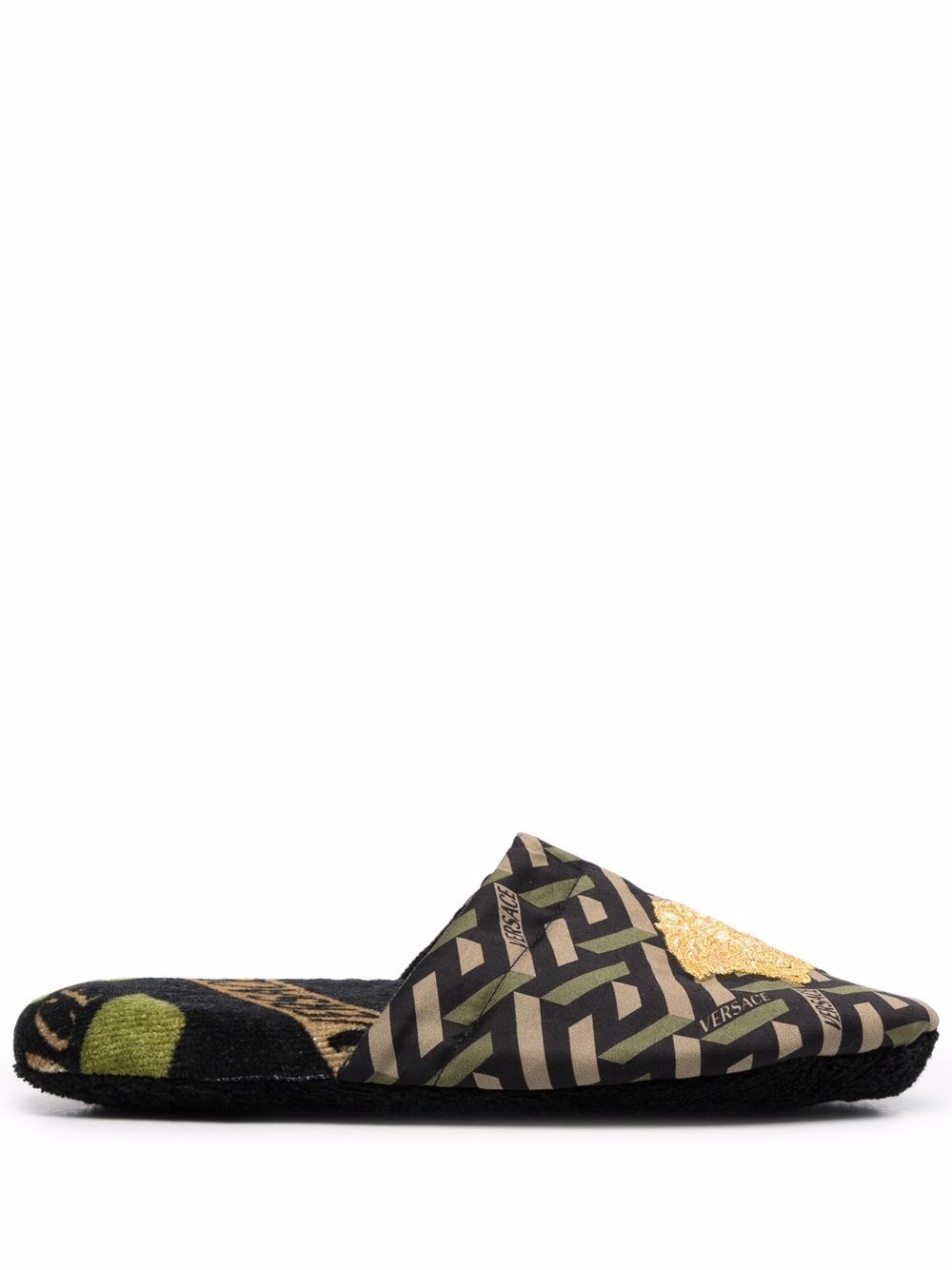 logo embroidered slippers - 1