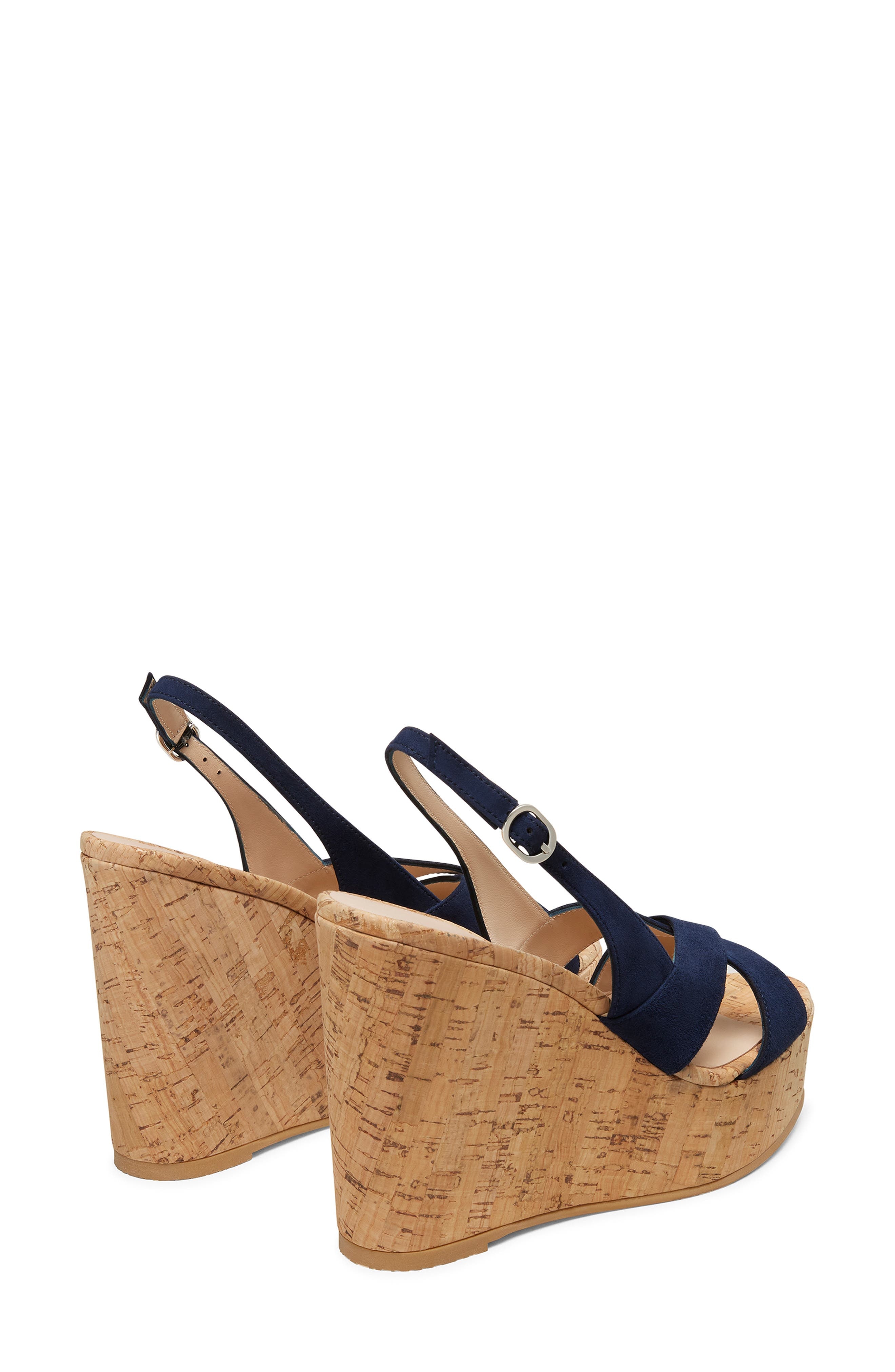 Stuart Weitzman Dayna Slingback Platform Wedge Sandal in Nice Blue at Nordstrom - 2
