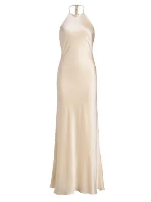 Women's Jeany Silk Maxi Dress - Fior Di Latte - 1