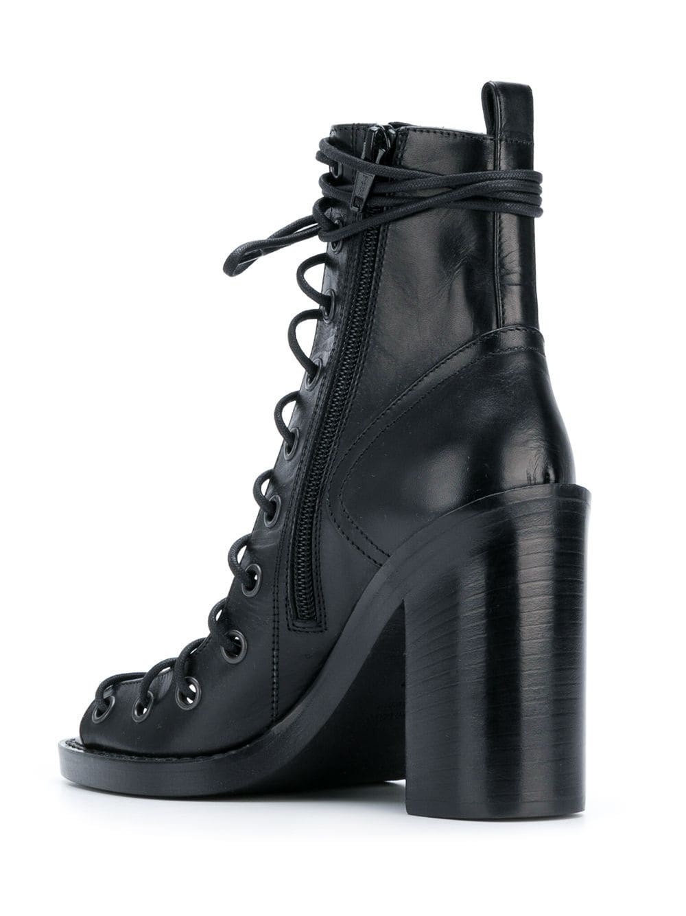 open lace-up ankle boots - 3