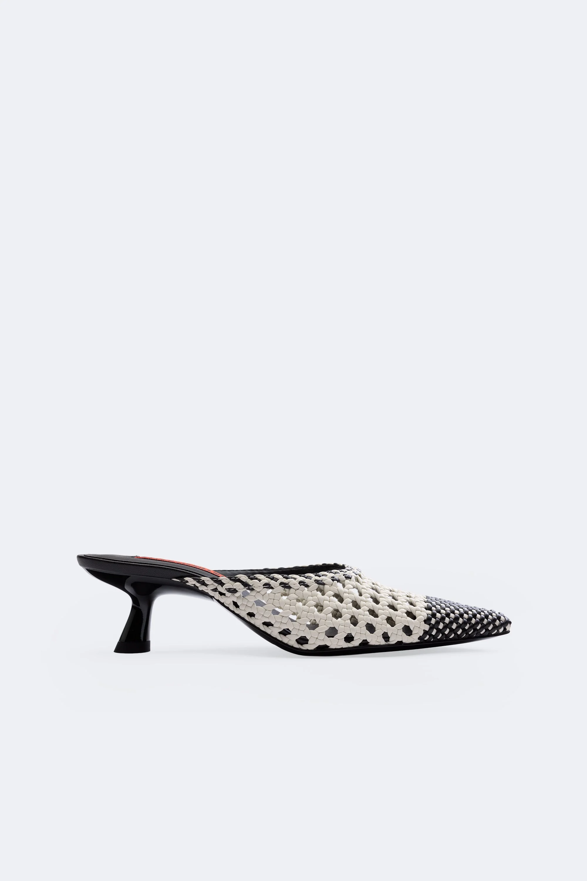 Woven Gala Mule In Black/White - 1