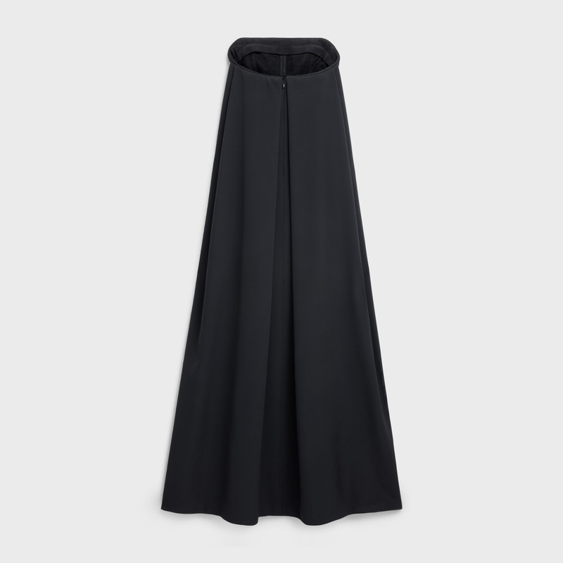 CELINE BUSTIER DRESS WITH EMBROIDERED CAPE IN SILK CADY outlook
