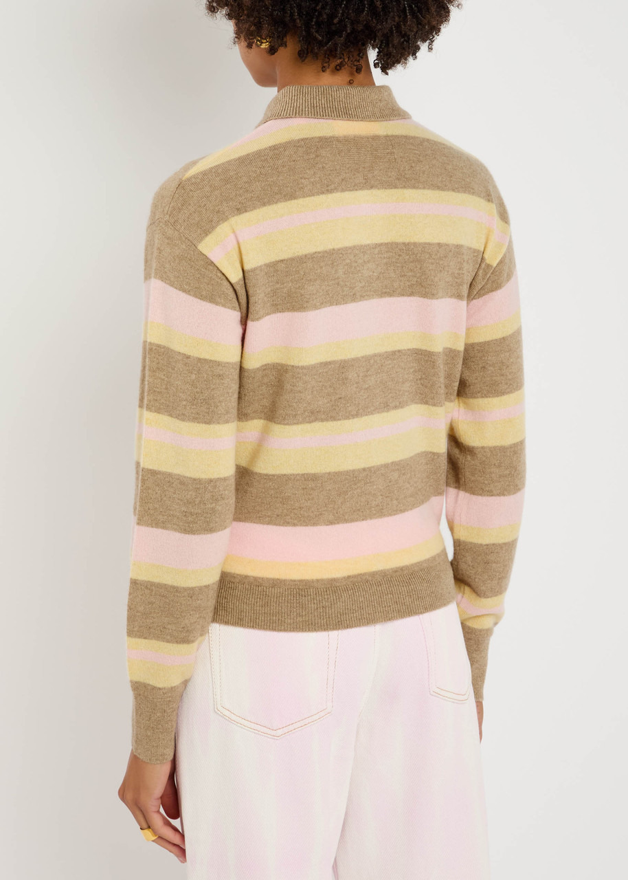 Guest In Residence Collegiate Striped Cashmere Polo - 3