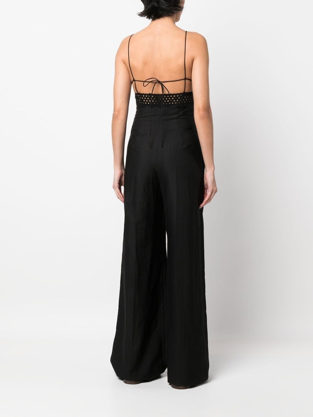 broderie anglais flared-leg jumpsuit - 4