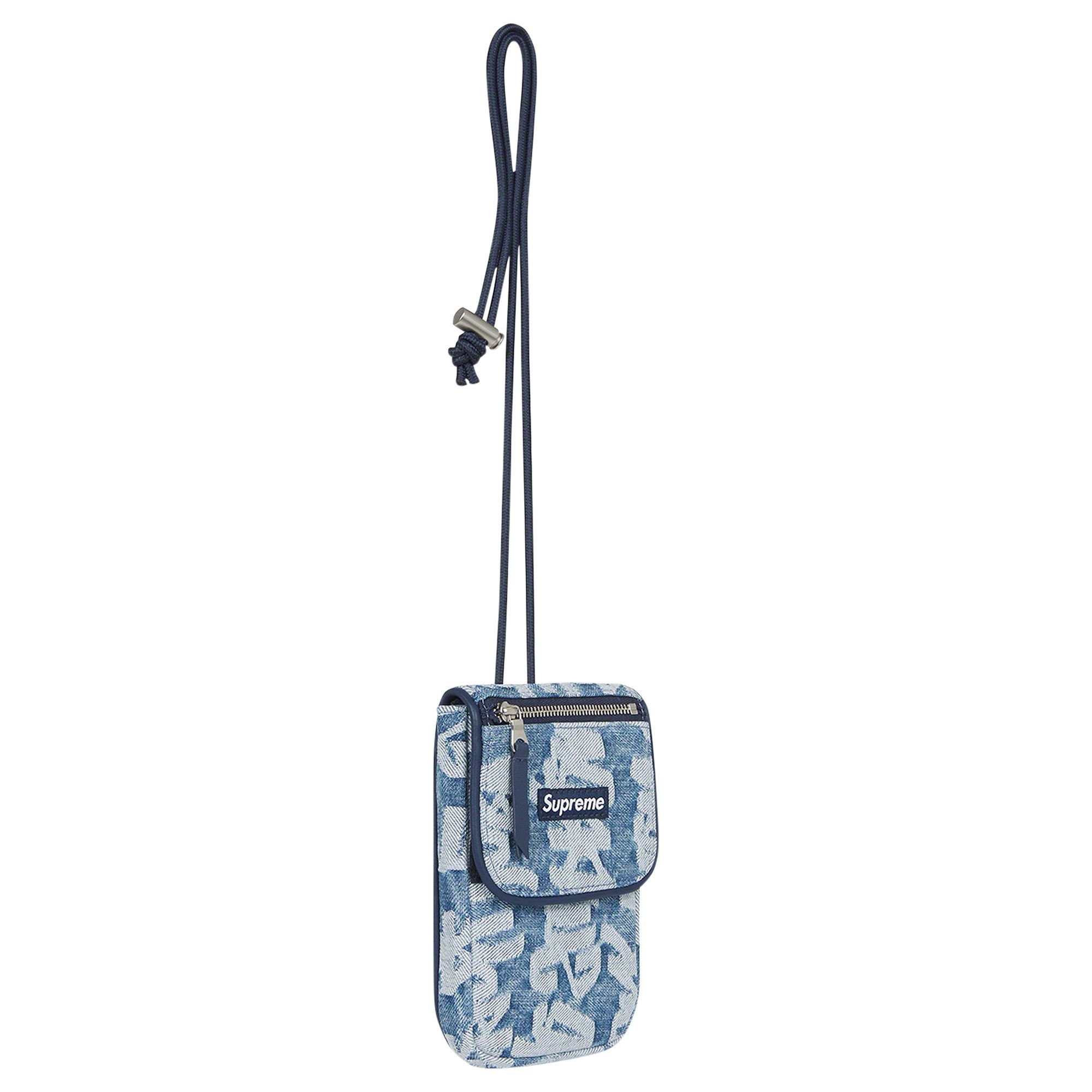 Supreme Fat Tip Jacquard Denim Neck Pouch 'Blue' - 3