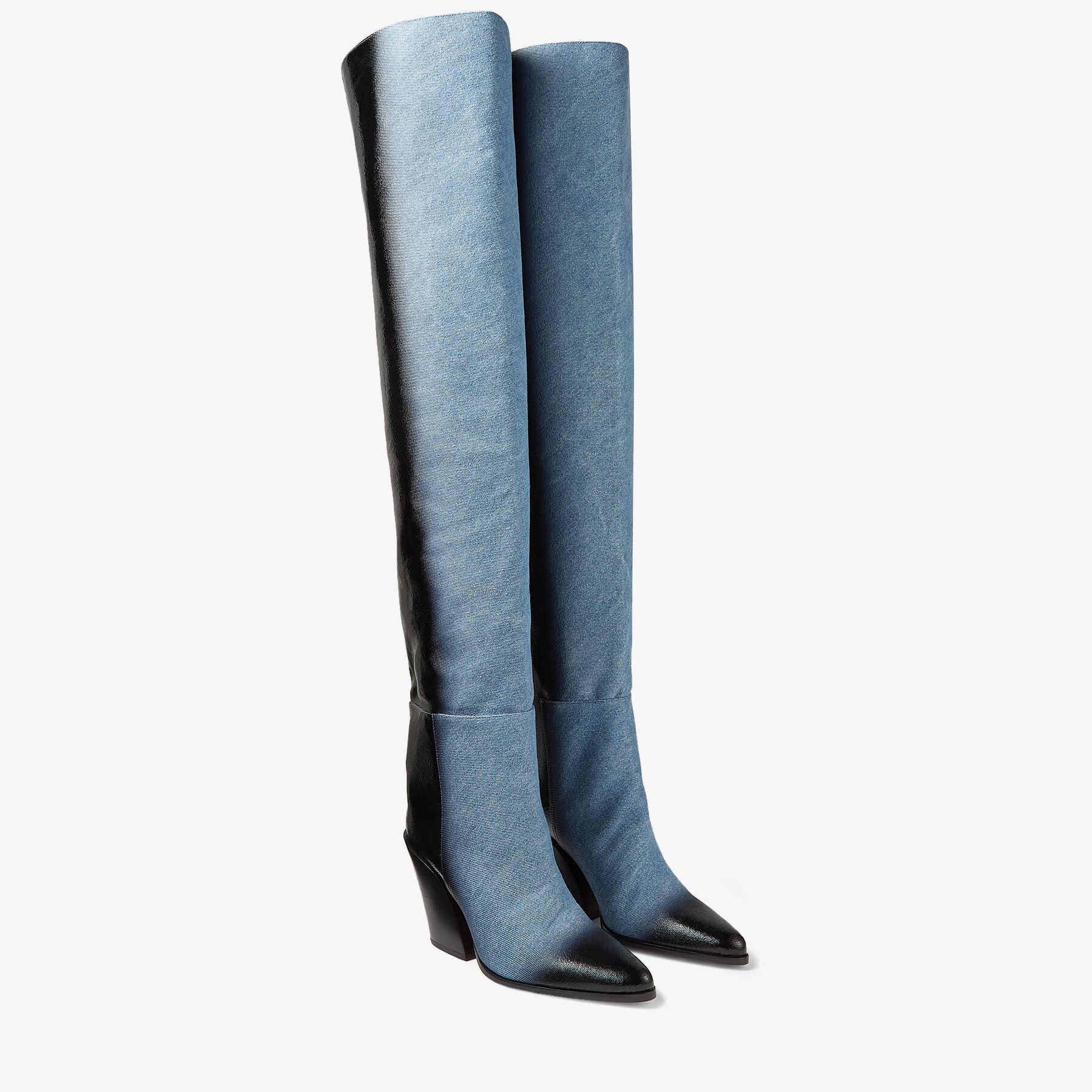 Maceo Over The Knee 85
Black Dipped Denim Over-The-Knee Boots - 3