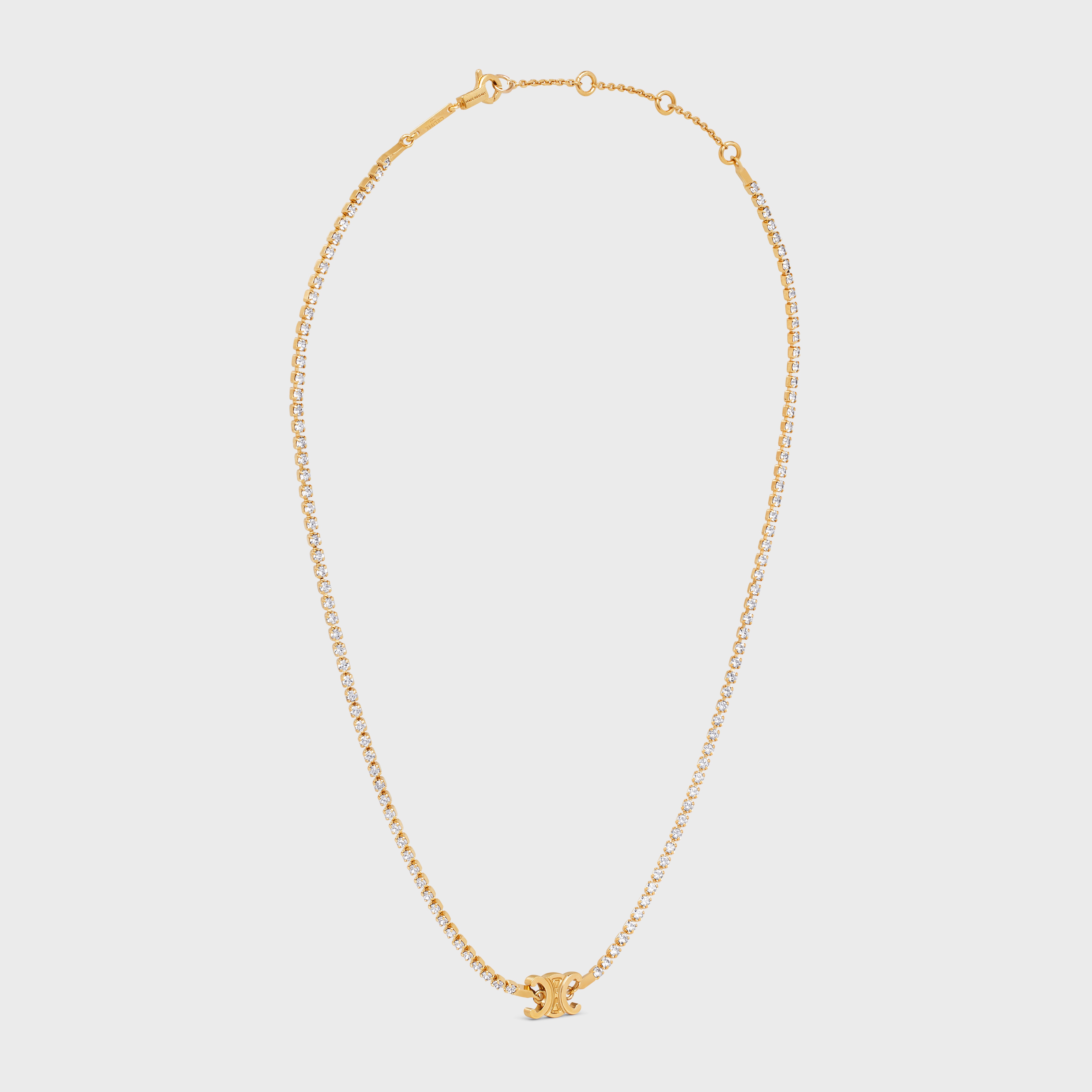 Triomphe Sparkle Necklace in Brass with Gold Finish and Strass - 3