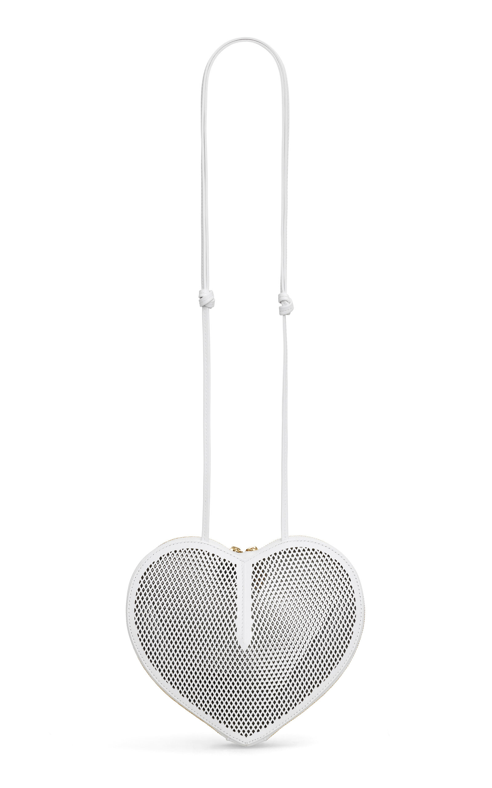 Le Coeur Fishnet Leather Crossbody Bag white - 3