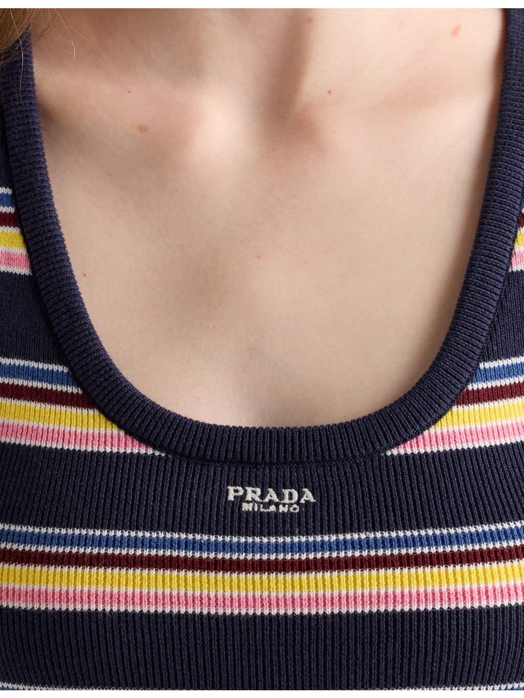 Brand-Embroidered Striped Cotton Tank Top - 5