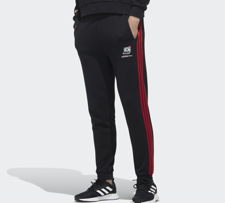 adidas neo M Vlday Tp Side Stripe Sports Pants Black FU0220 - 1