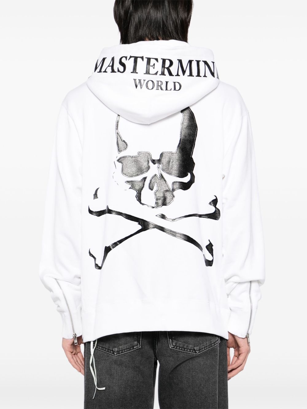 logo-printed zip-up hoodie - 4