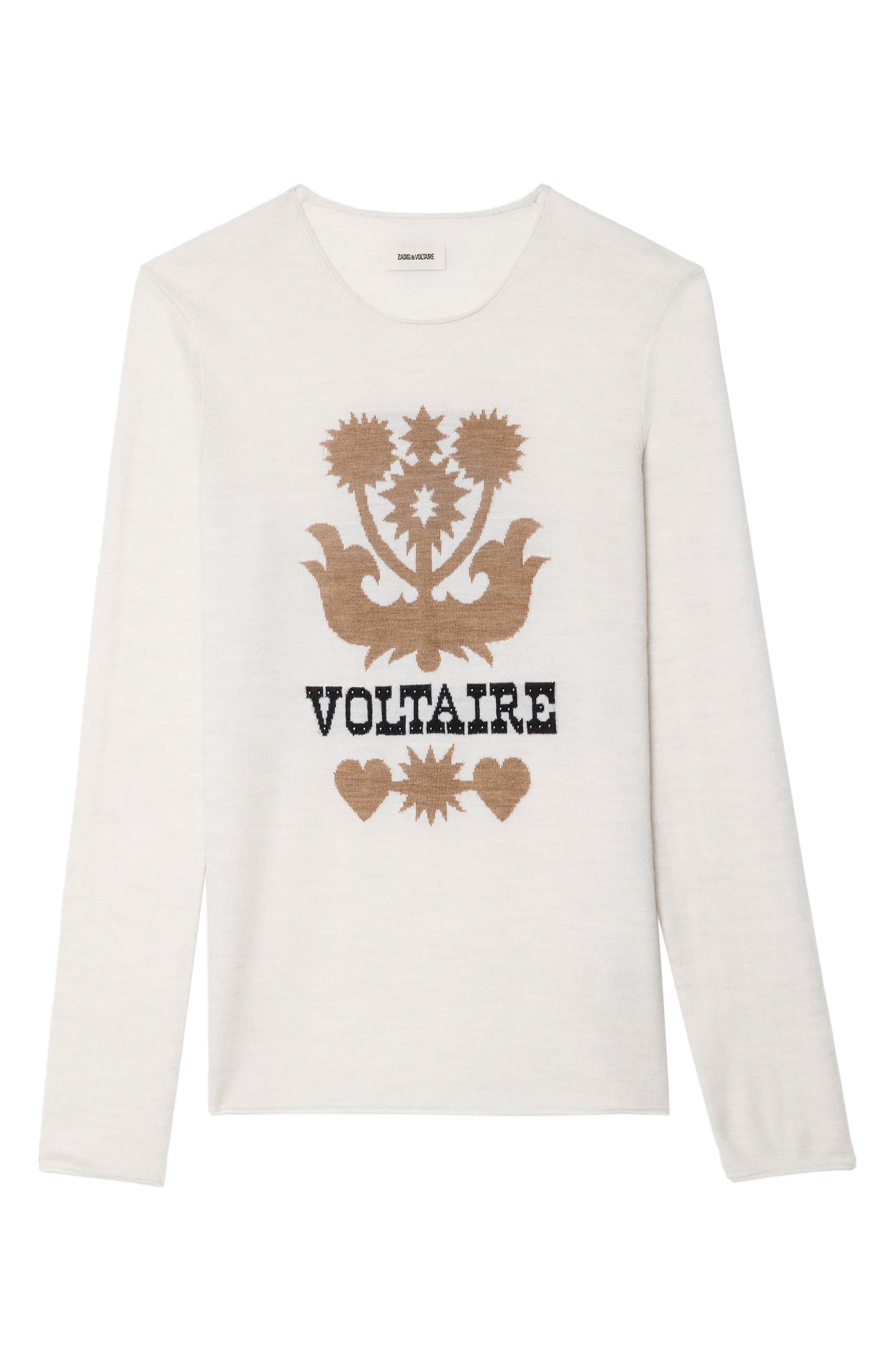 Zadig & Voltaire Teissa We Voltaire Merino Wool Sweater in Ecru at Nordstrom - 5