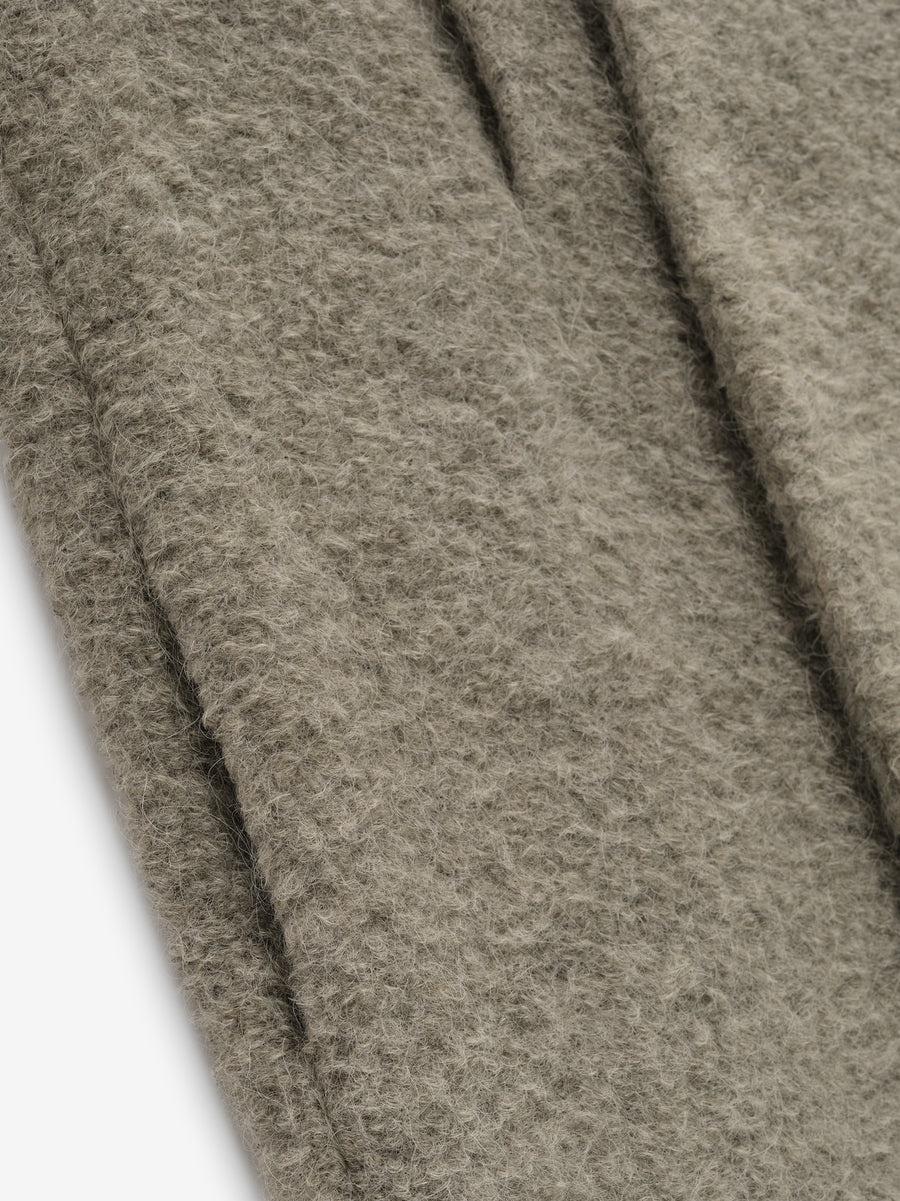 Wool Boucle Stand Collar Overcoat - 4